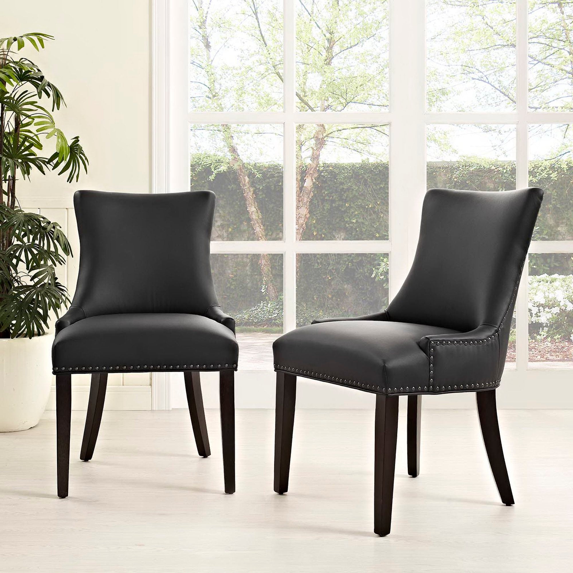 Modway Marquis Faux Leather Dining Chair Set of 2
