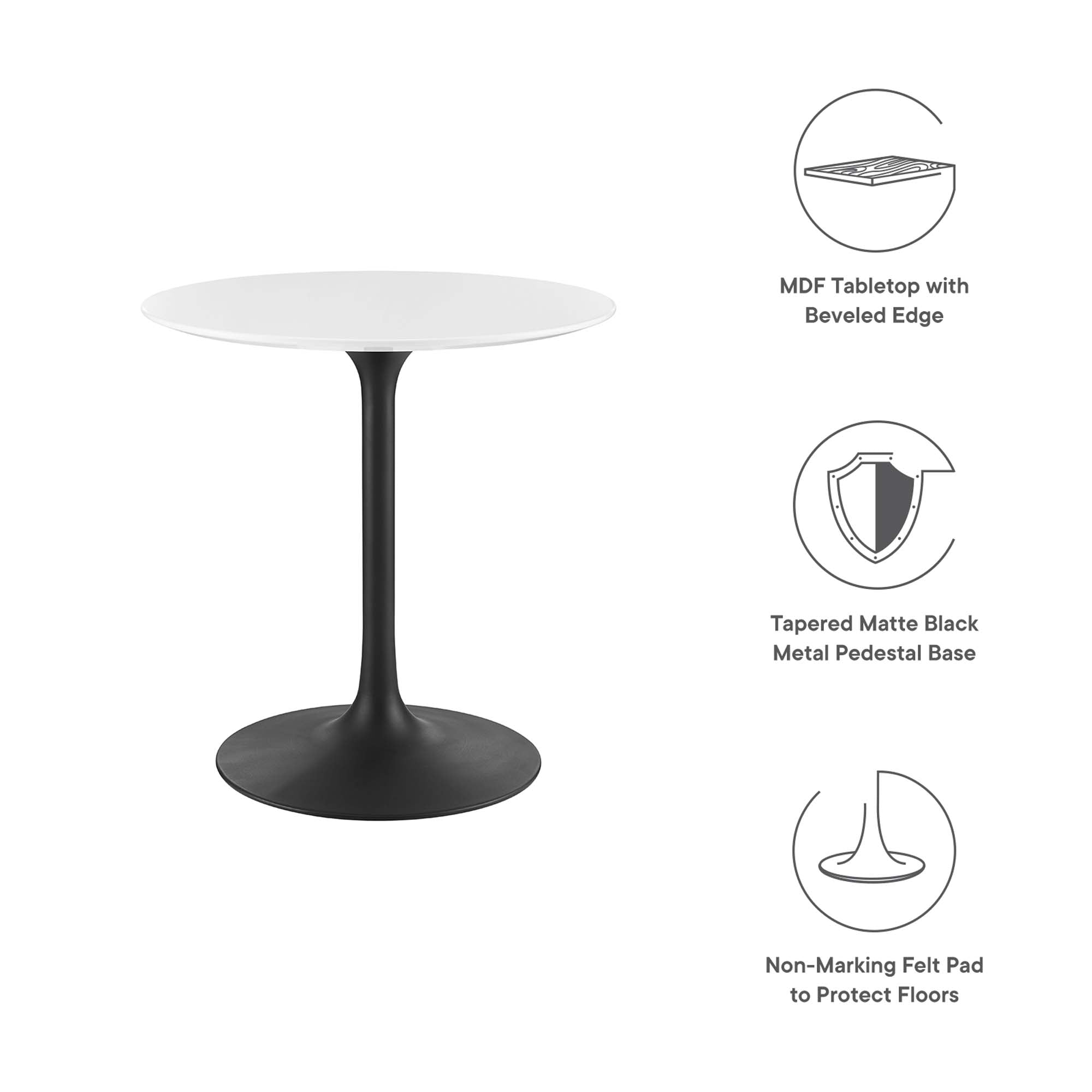 Modway Lippa 28" Round Wood Dining Table