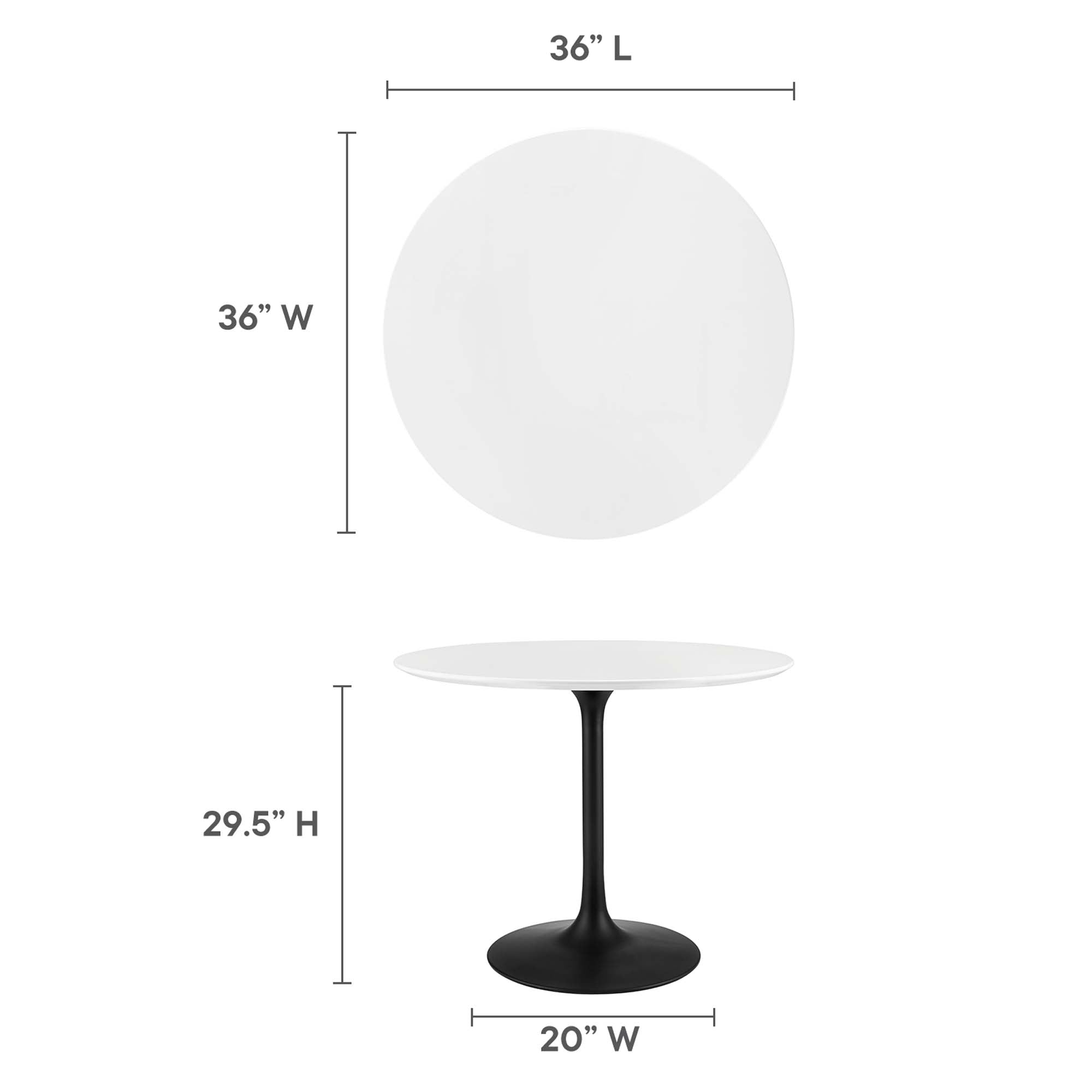 Modway Lippa 36" Round Wood Dining Table
