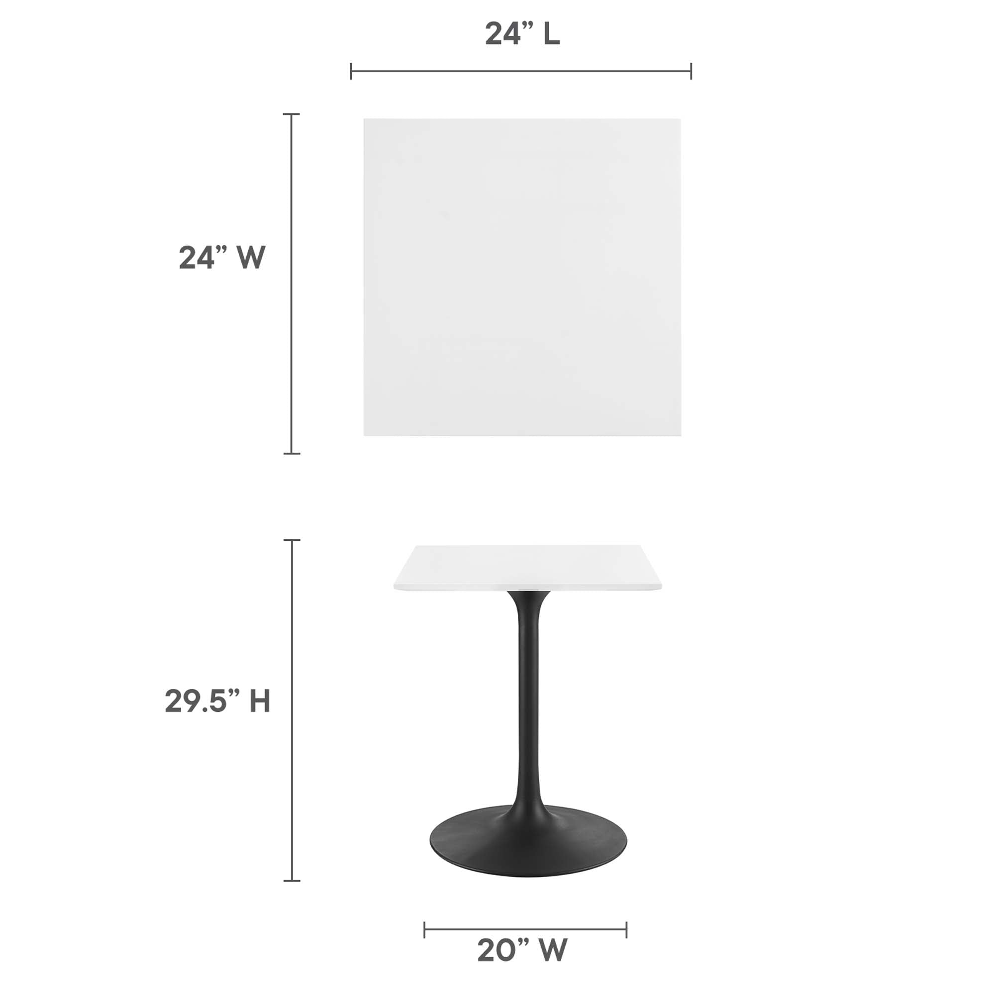 Modway Lippa 24" Square Wood Dining Table