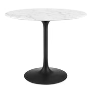 Modway Lippa 36" Round Faux Marble Dining Table