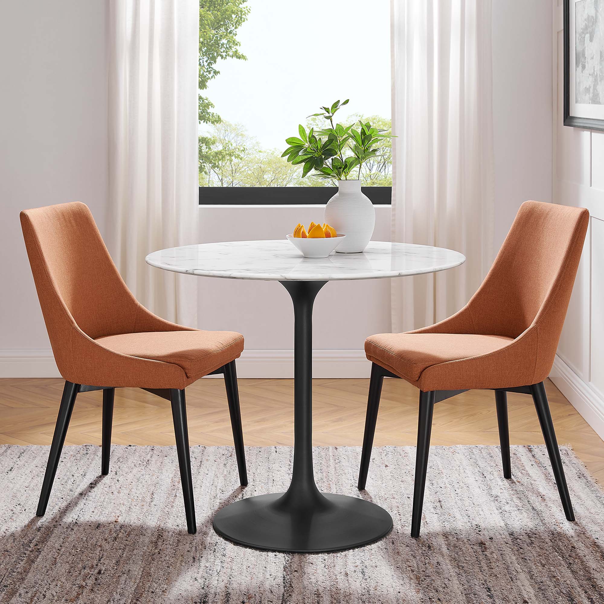 Modway Lippa 36" Round Faux Marble Dining Table