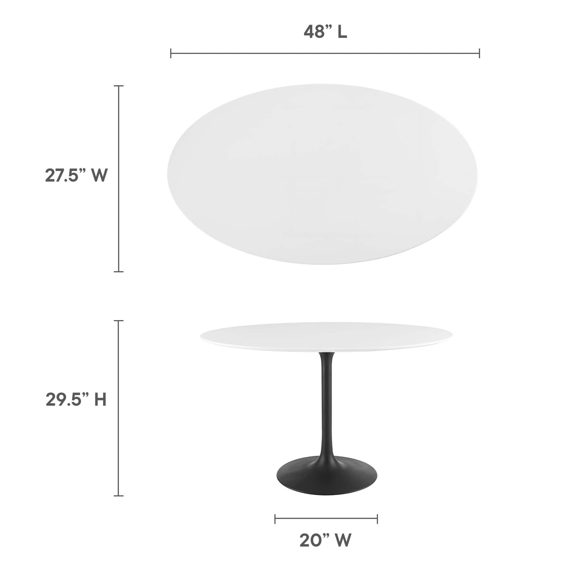Modway Lippa 48" Oval Wood Dining Table
