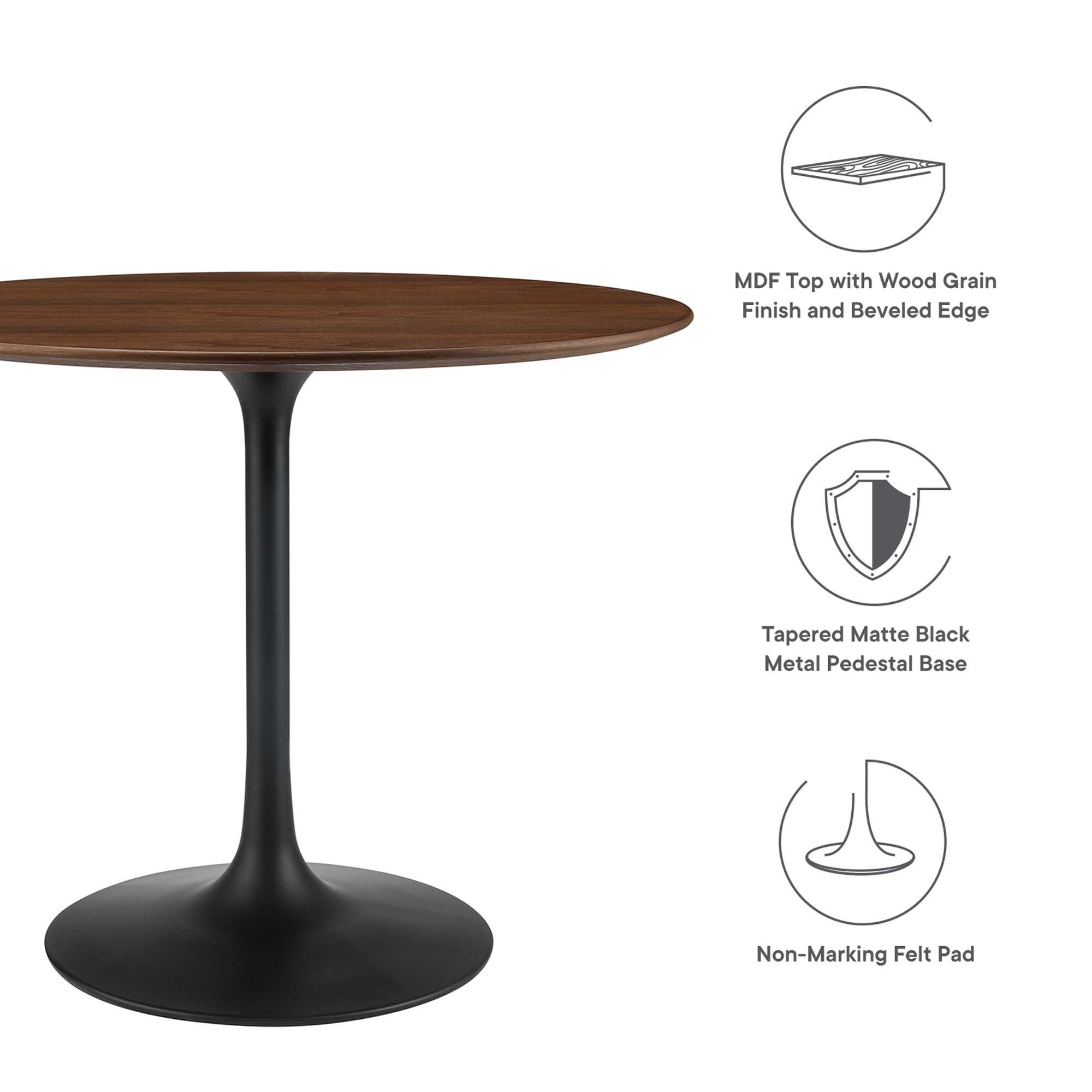 Modway Lippa 36" Round Wood Dining Table