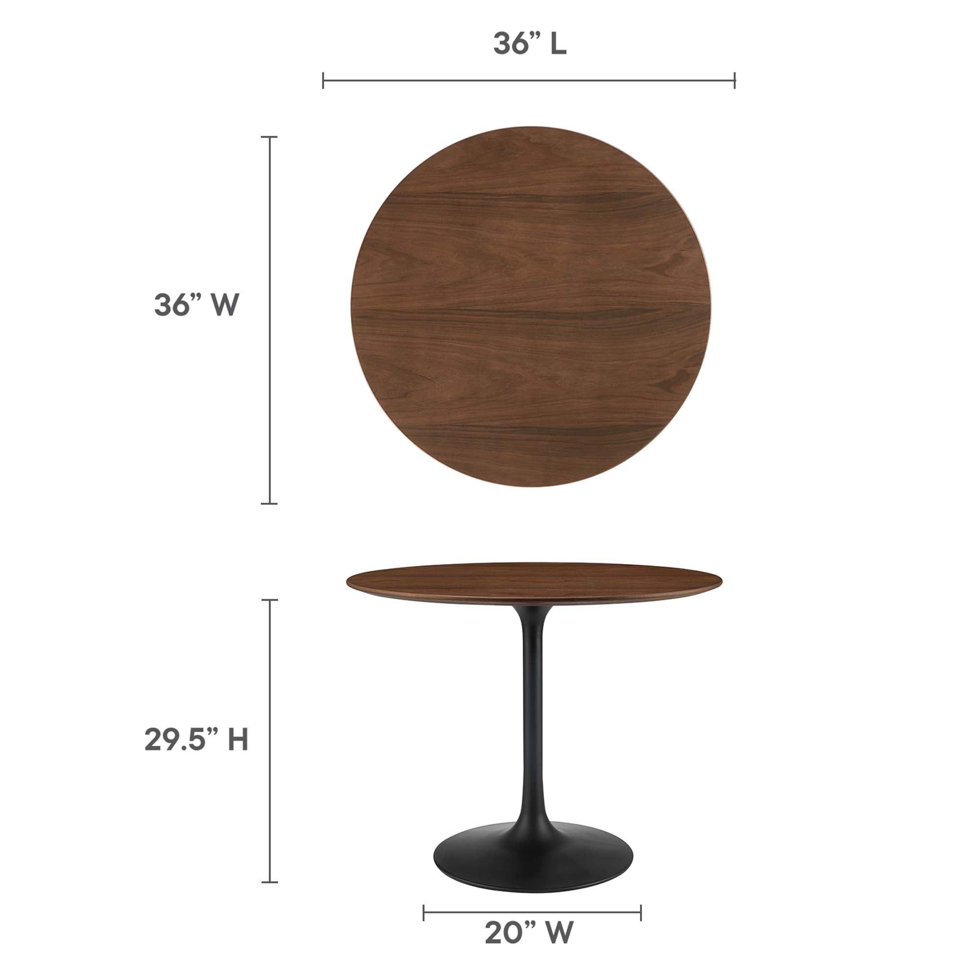 Modway Lippa 36" Round Wood Dining Table