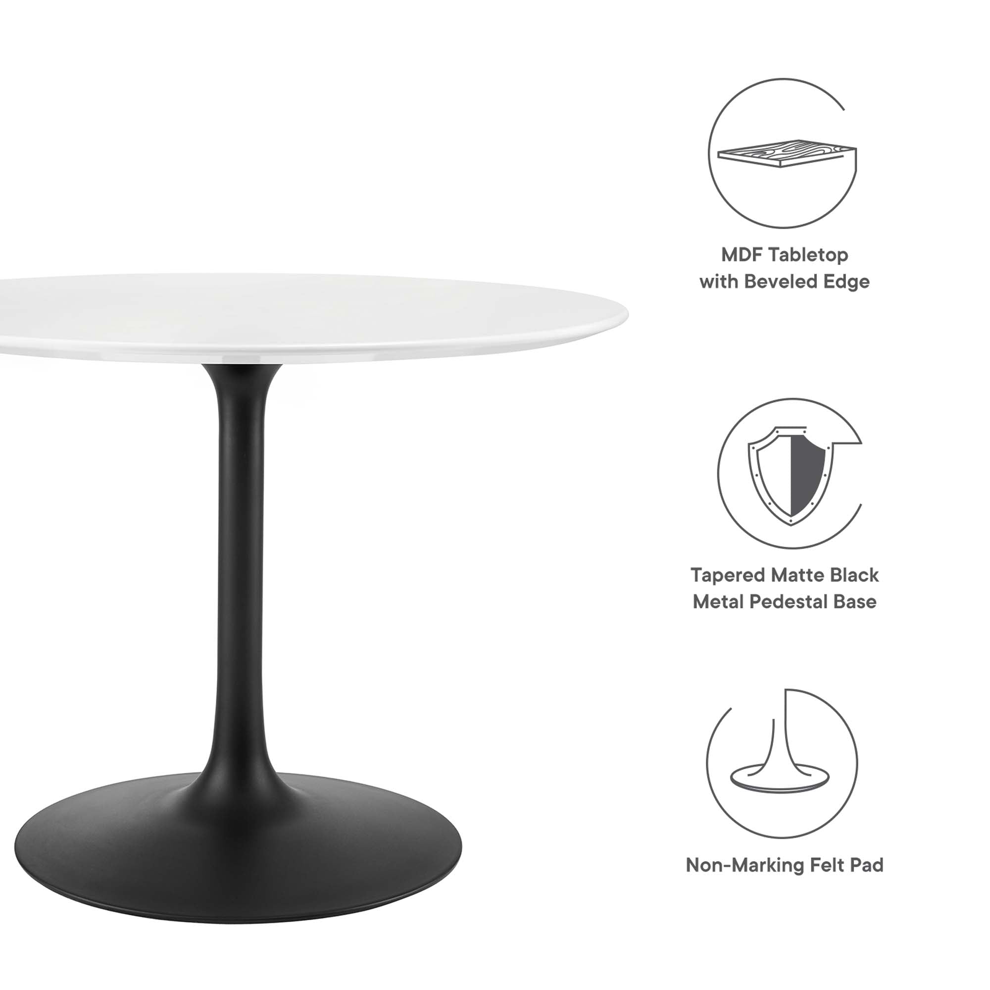 Modway Lippa 40" Round Wood Dining Table