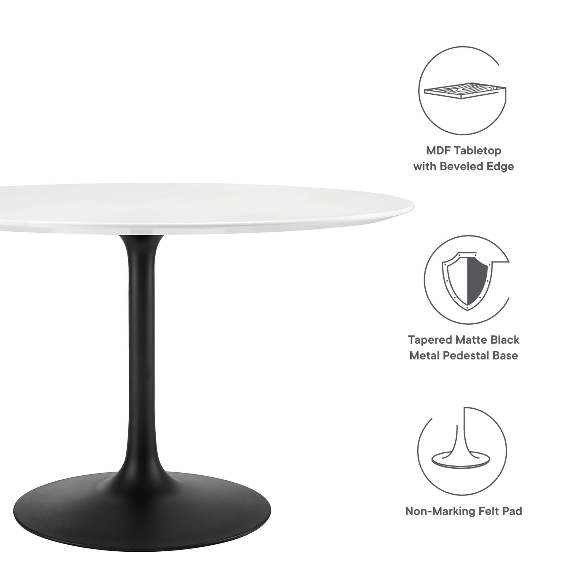 Modway Lippa 48" Round Wood Dining Table