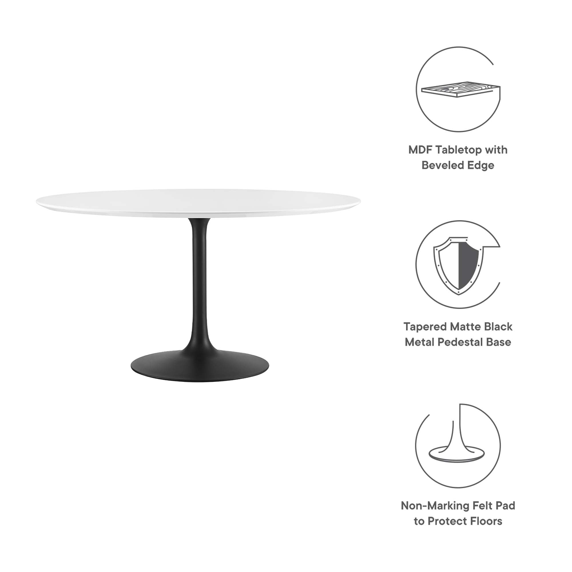 Modway Lippa 54" Round Wood Dining Table