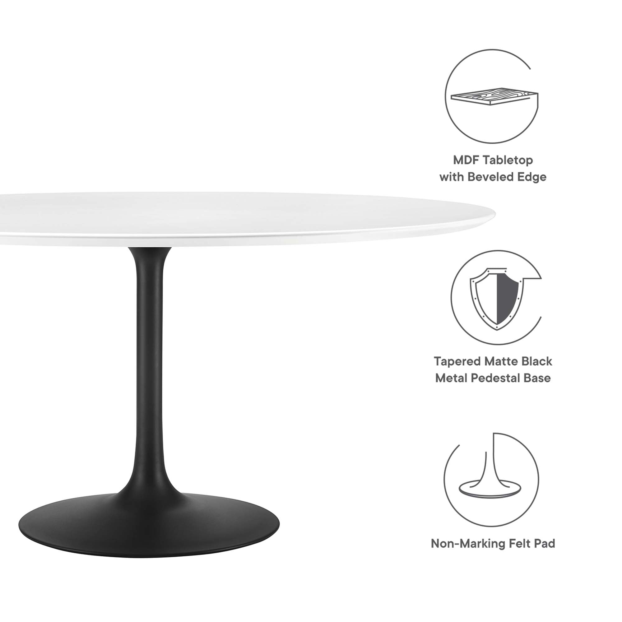Modway Lippa 60" Round Wood Dining Table