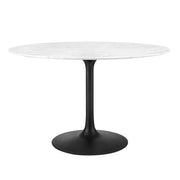 Modway Lippa 48" Round Faux Marble Dining Table