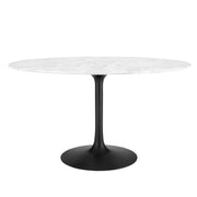 Modway Lippa 54" Oval Faux Marble Dining Table