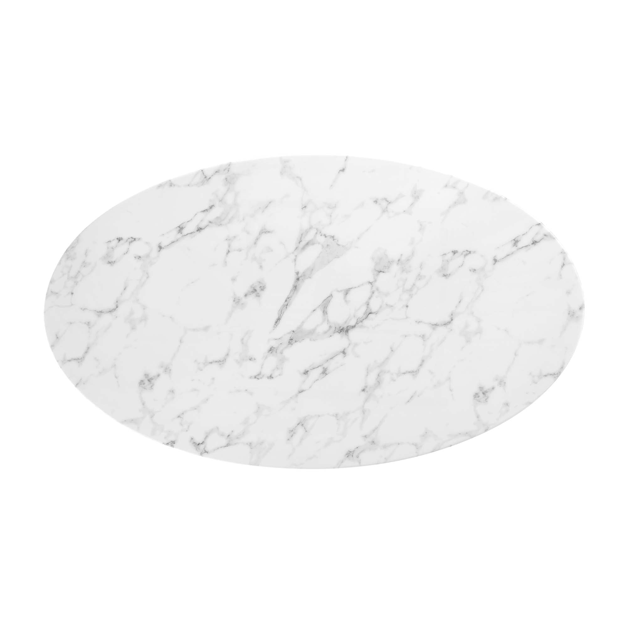 Modway Lippa 54" Oval Faux Marble Dining Table