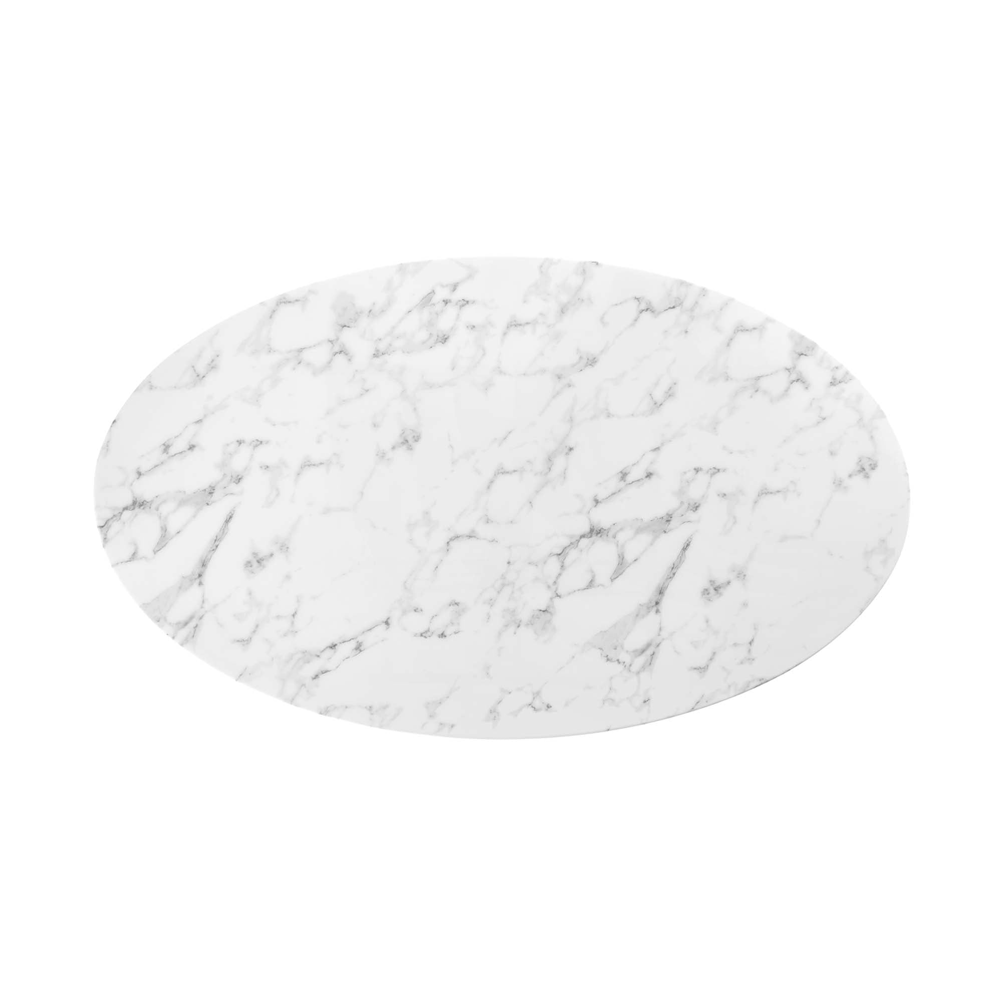Modway Lippa 60" Oval Faux Marble Dining Table