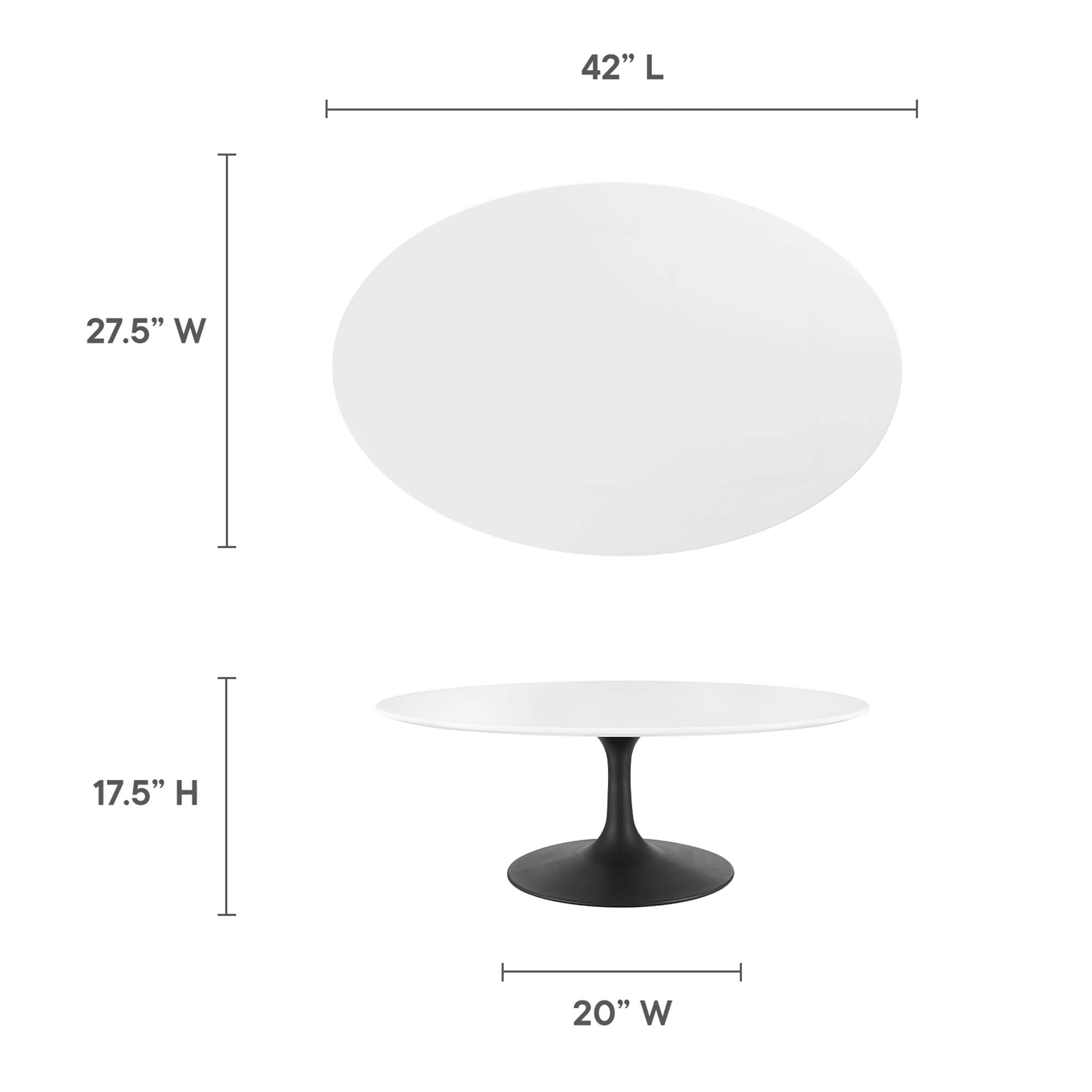 Modway Lippa 42" Oval Wood Coffee Table
