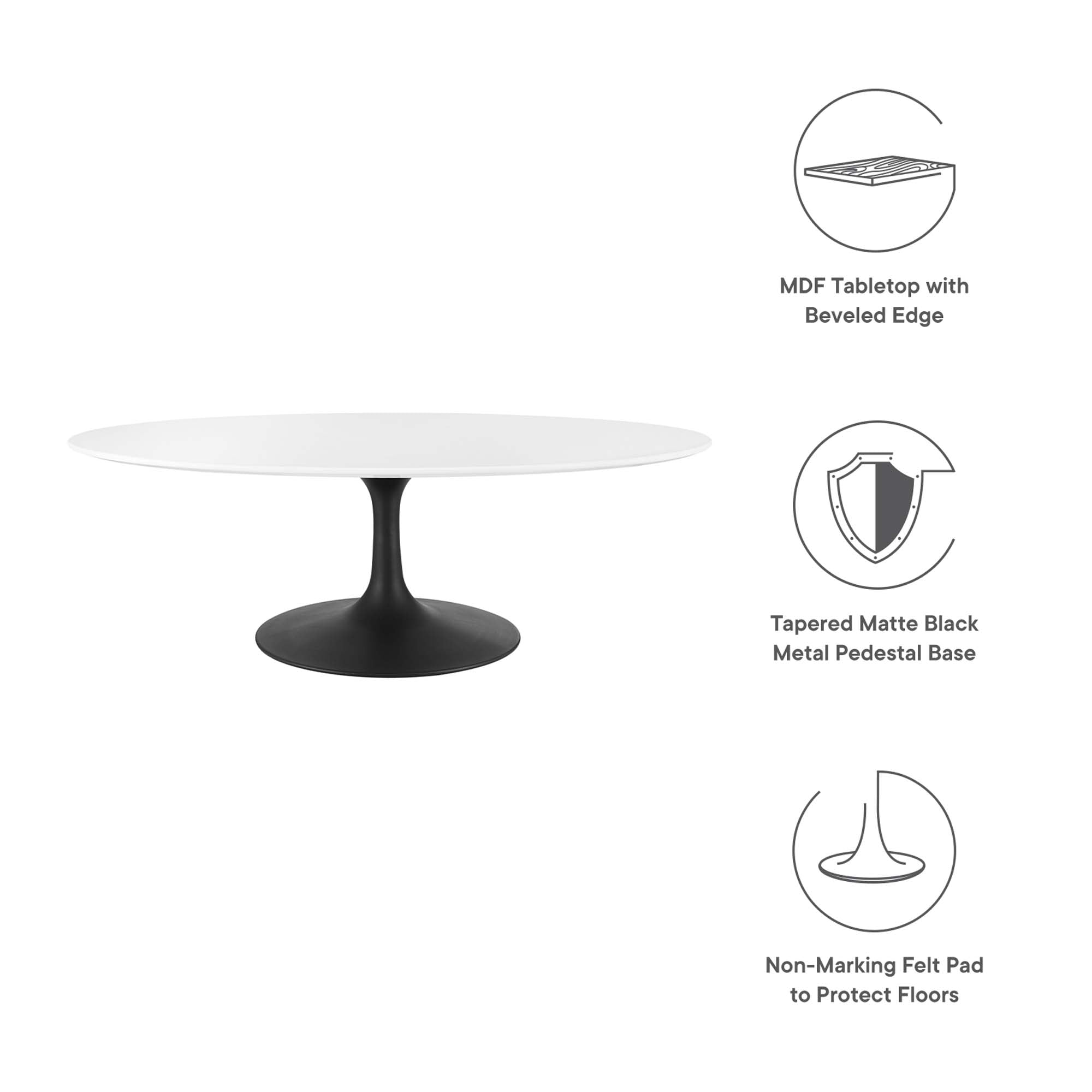 Modway Lippa 48" Oval Wood Coffee Table