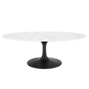Modway Lippa 48" Oval Faux Marble Coffee Table