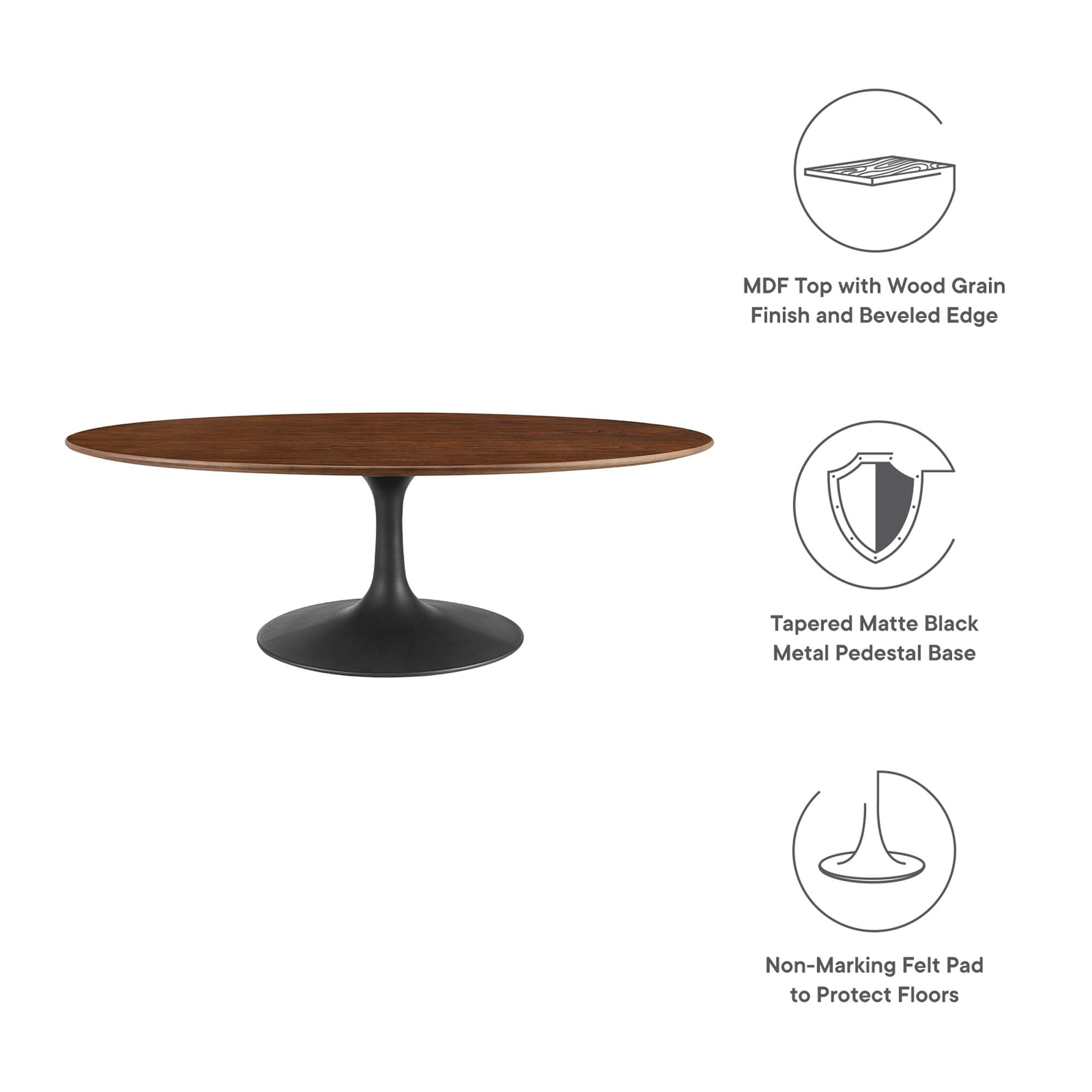 Modway Lippa 48" Oval Wood Coffee Table