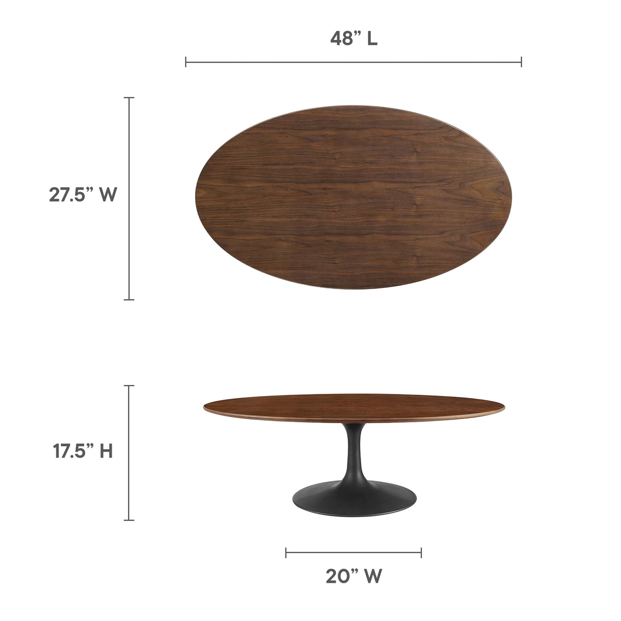 Modway Lippa 48" Oval Wood Coffee Table
