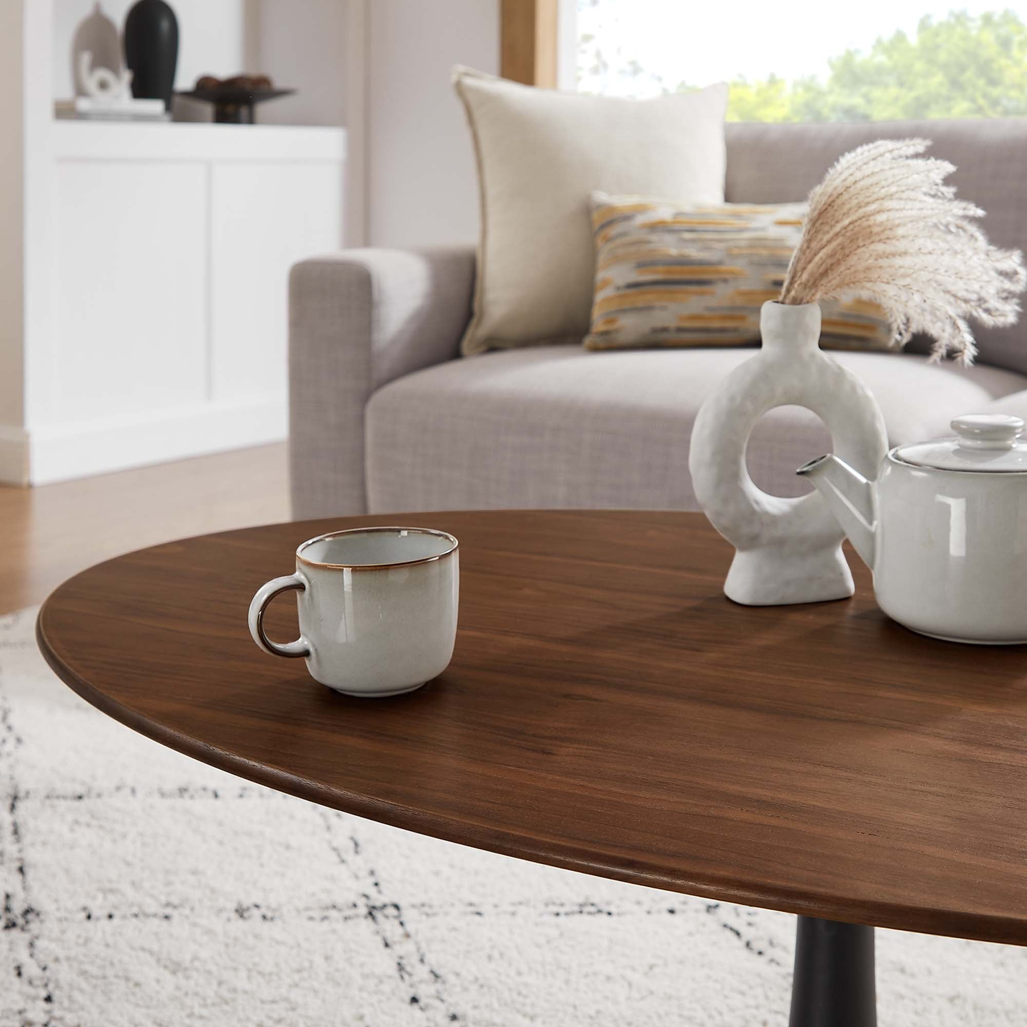 Modway Lippa 48" Oval Wood Coffee Table