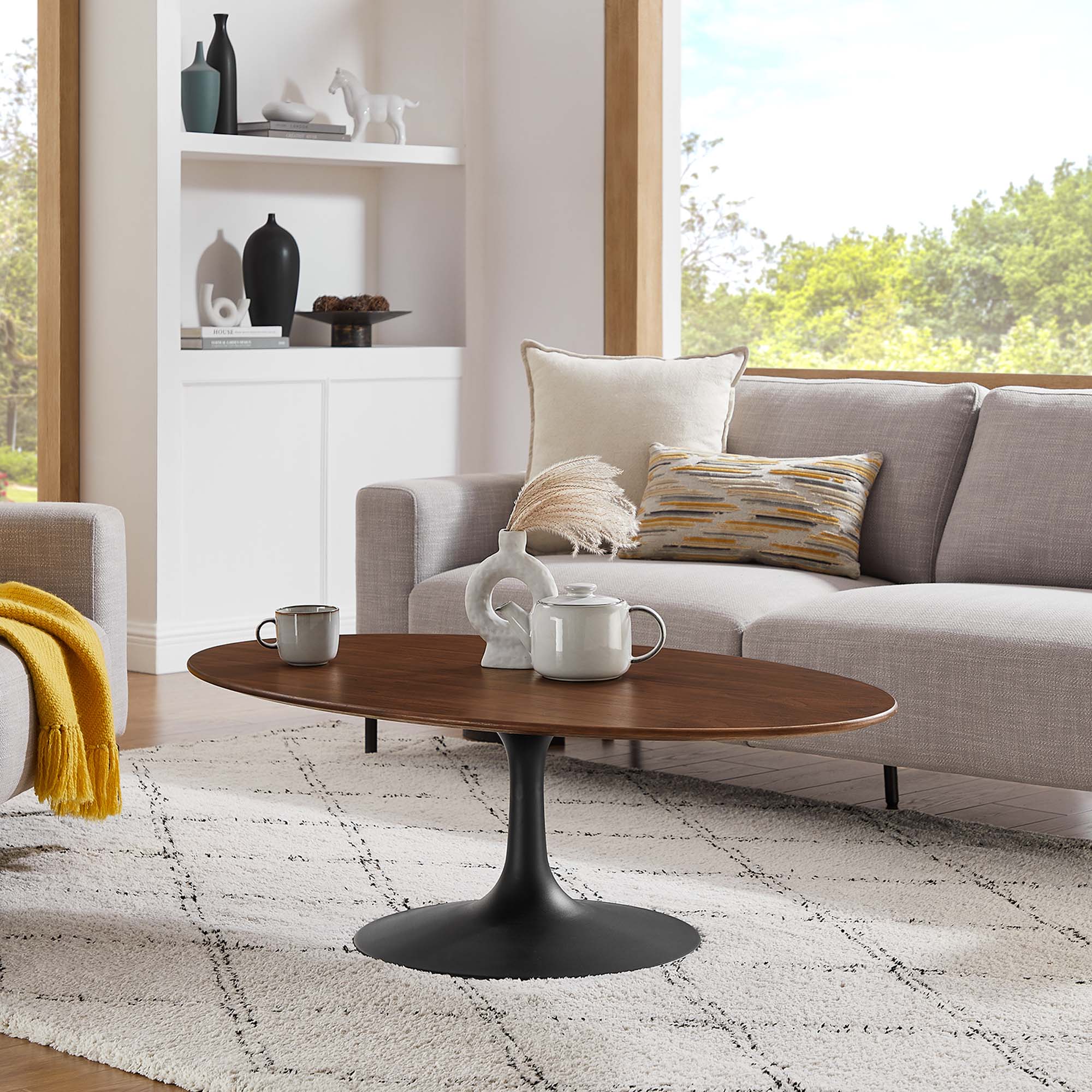 Modway Lippa 48" Oval Wood Coffee Table