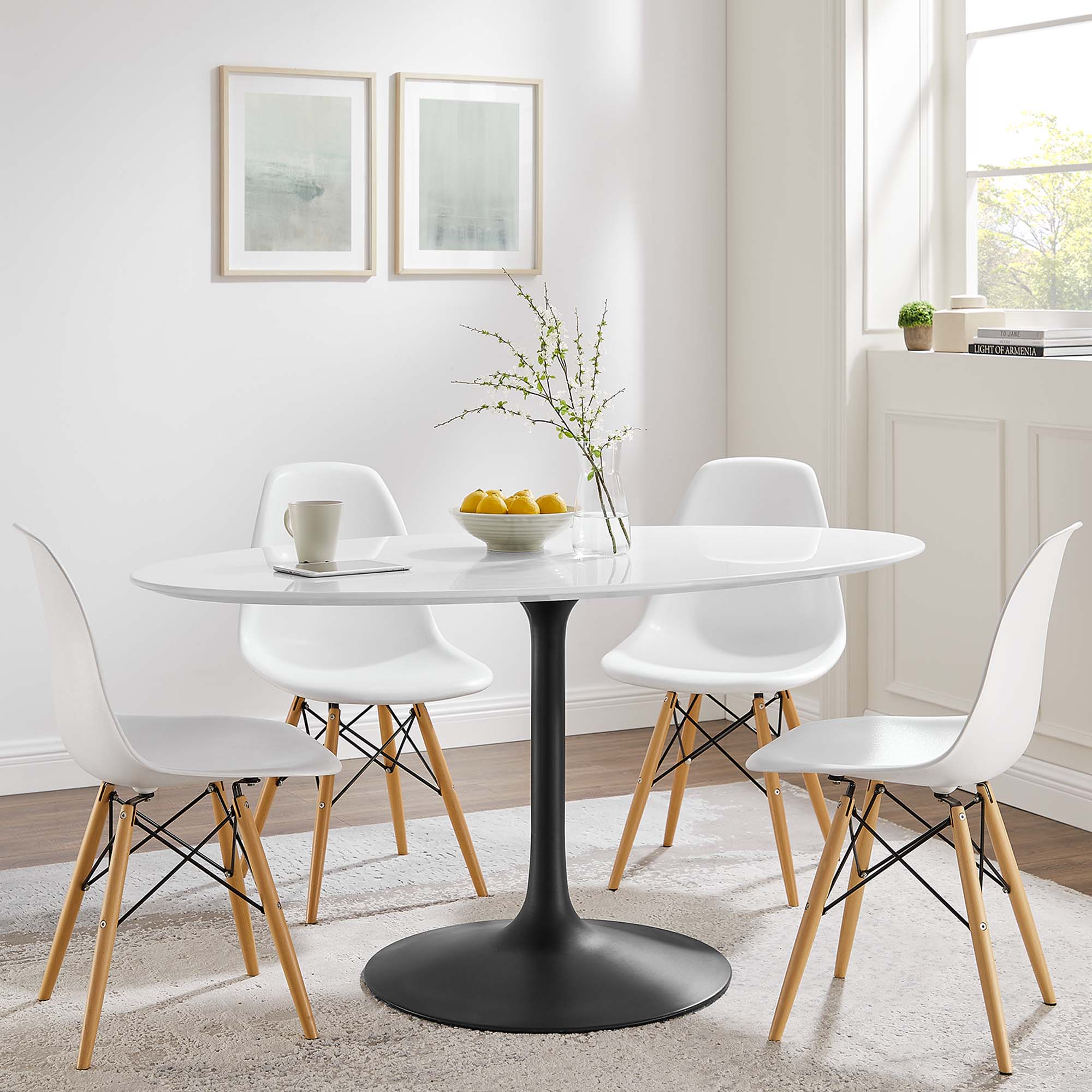 Modway Lippa 60" Oval Wood Dining Table