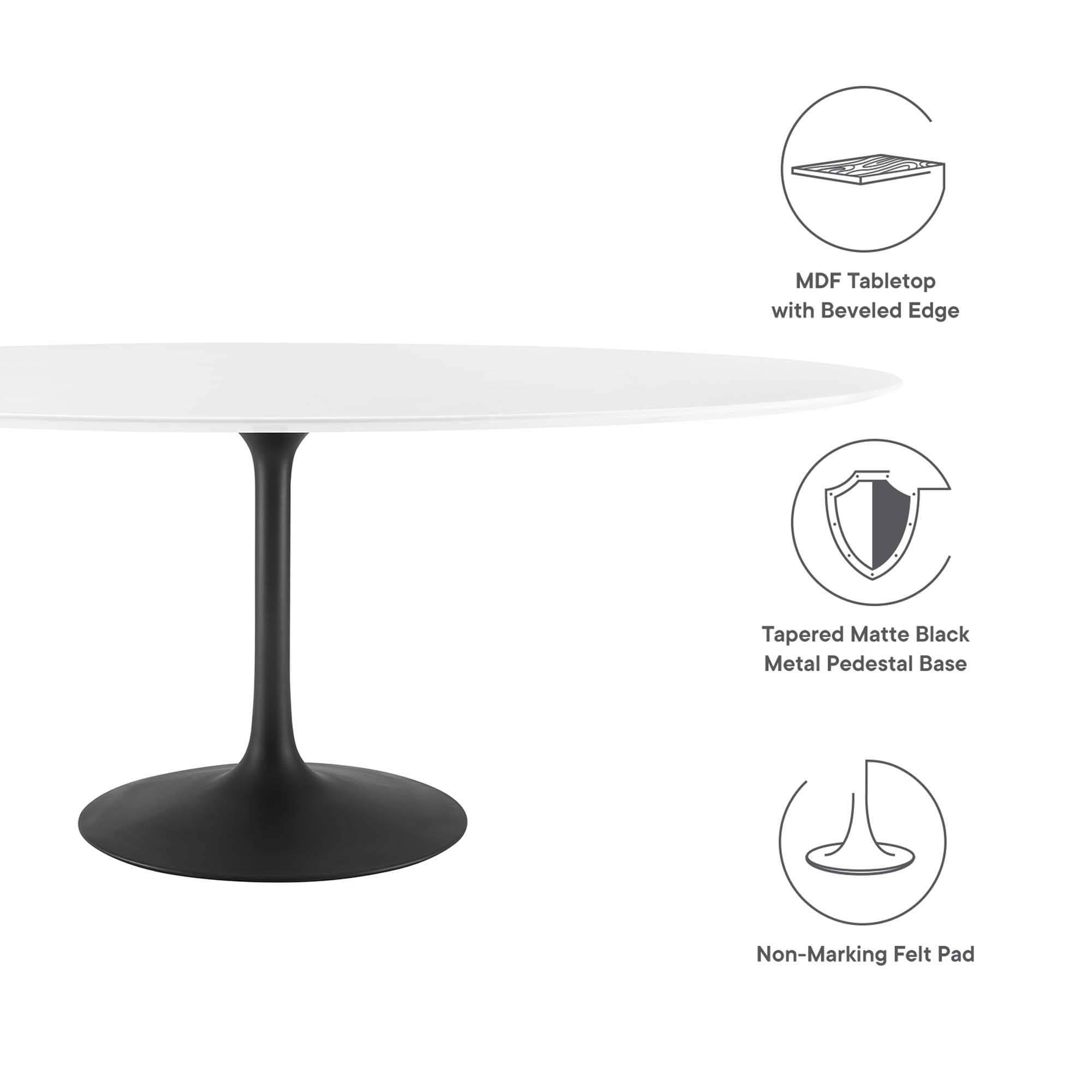Modway Lippa 78" Oval Wood Dining Table