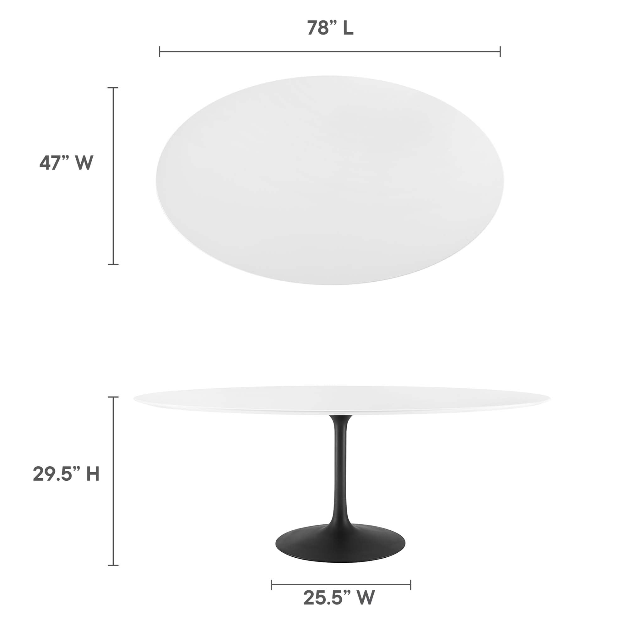 Modway Lippa 78" Oval Wood Dining Table