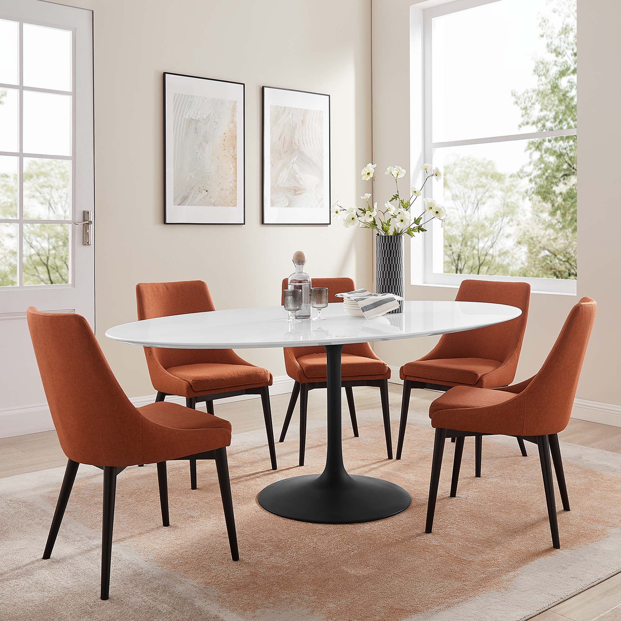 Modway Lippa 78" Oval Wood Dining Table