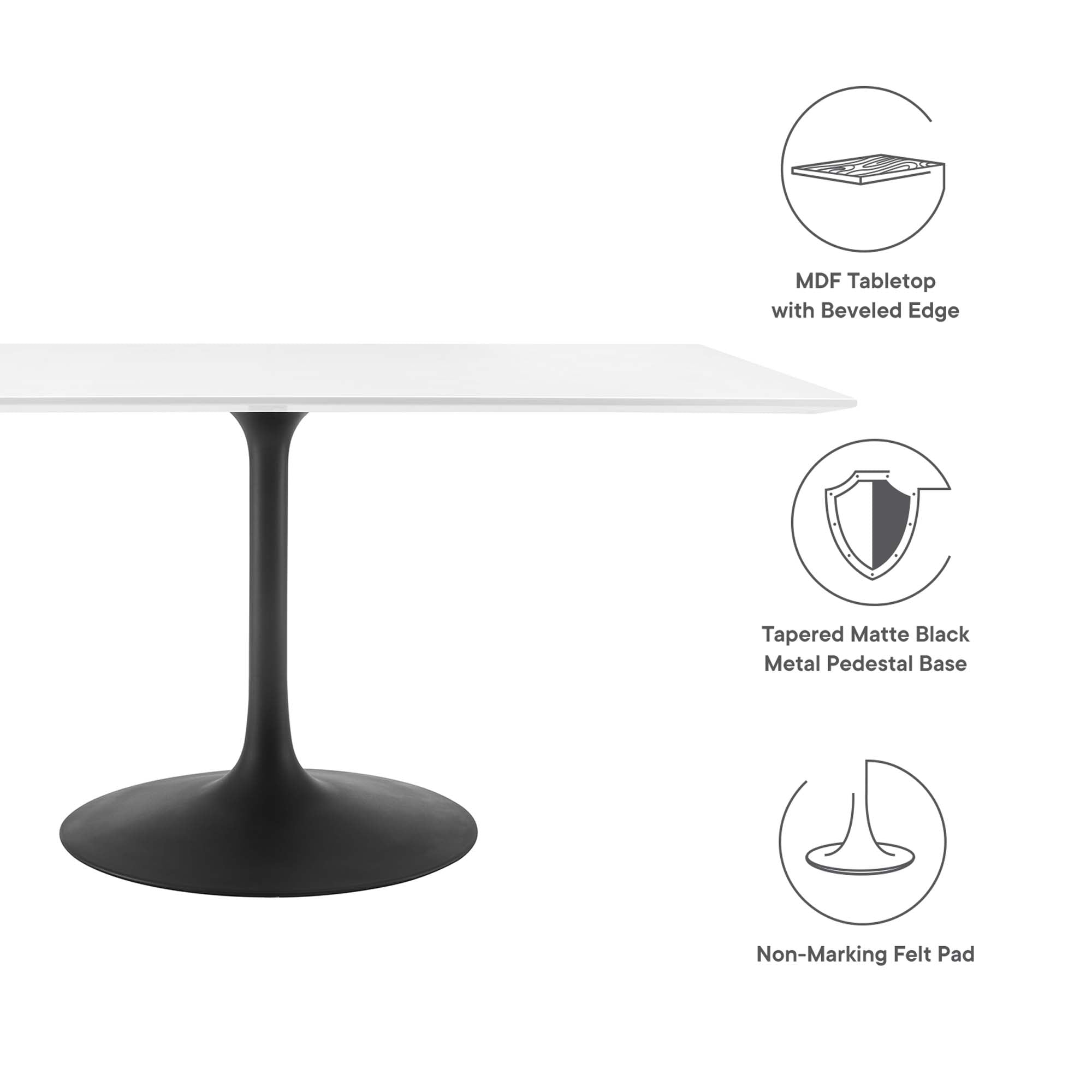 Modway Lippa 60" Rectangle Wood Dining Table