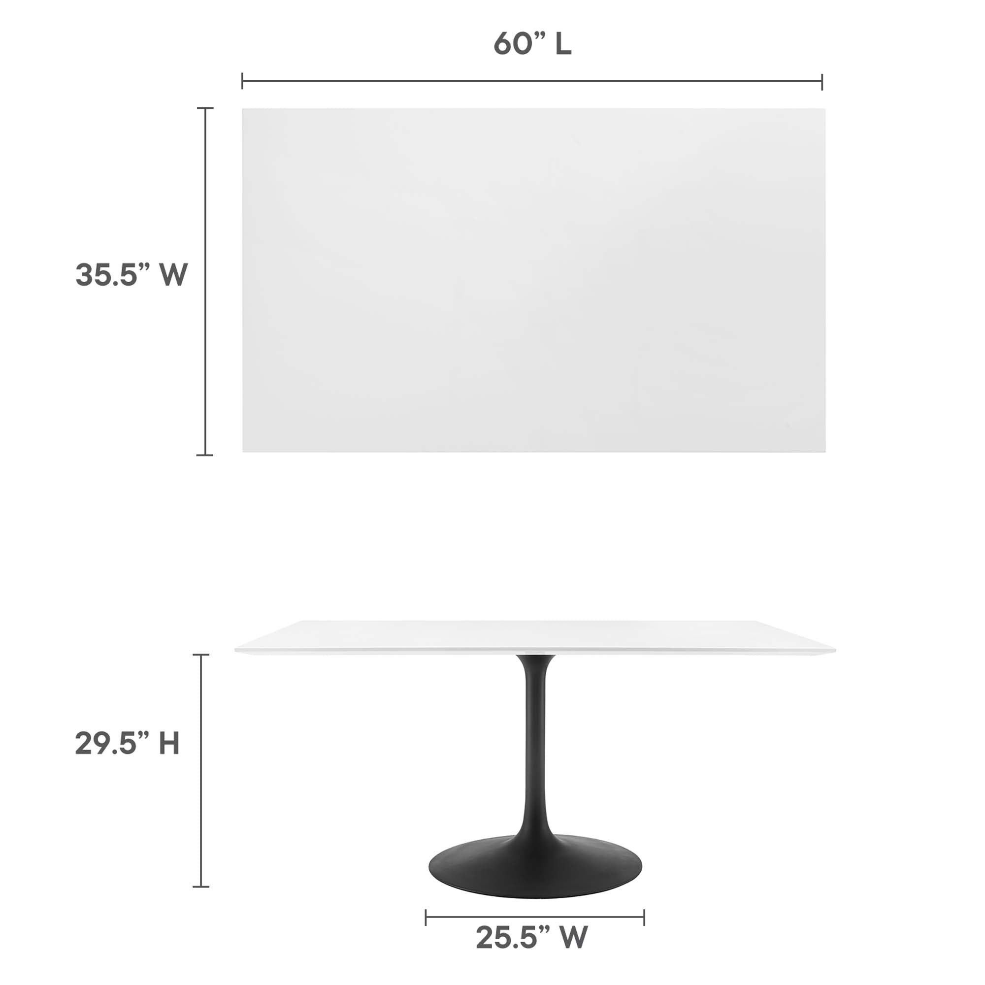 Modway Lippa 60" Rectangle Wood Dining Table