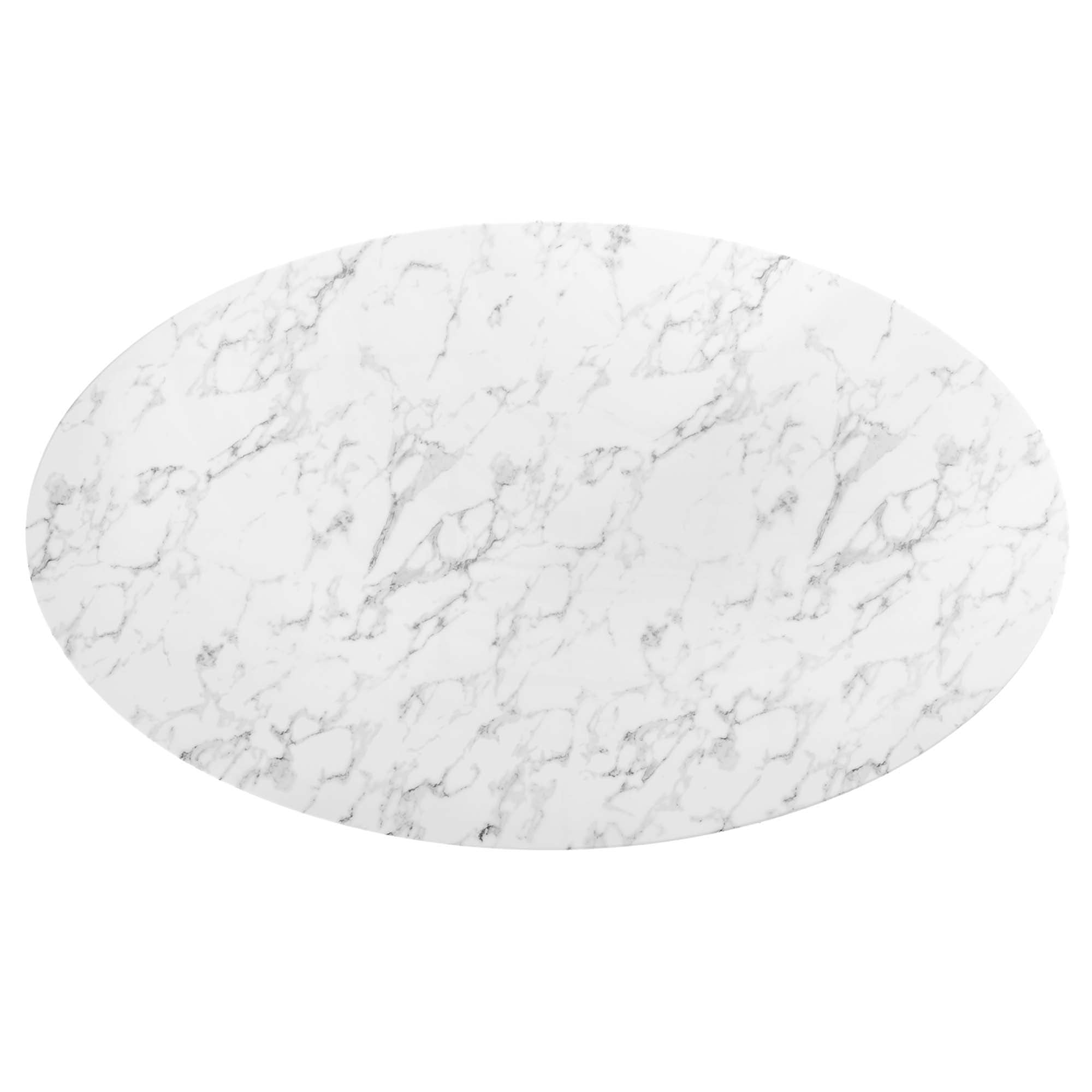 Modway Lippa 78" Oval Faux Marble Dining Table