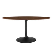 Modway Lippa 60" Oval Walnut Wood Dining Table