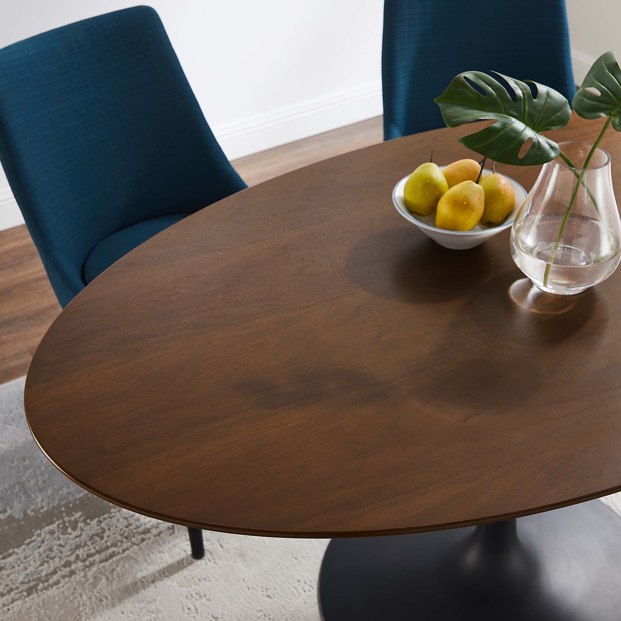 Modway Lippa 60" Oval Walnut Wood Dining Table