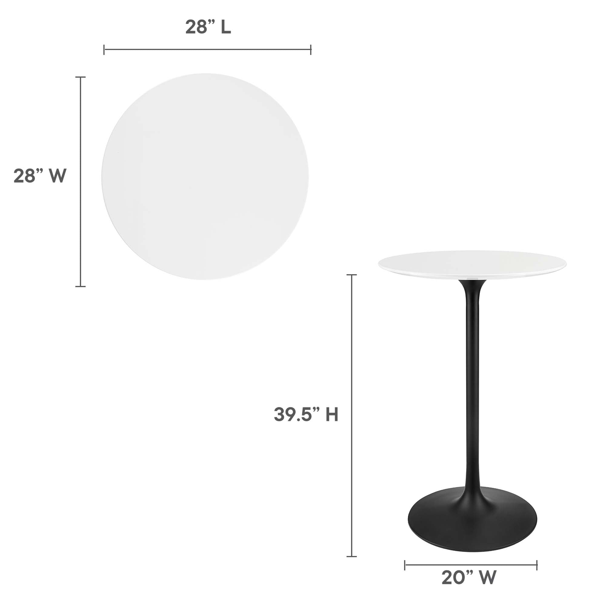 Modway Lippa 28" Round Wood Bar Table