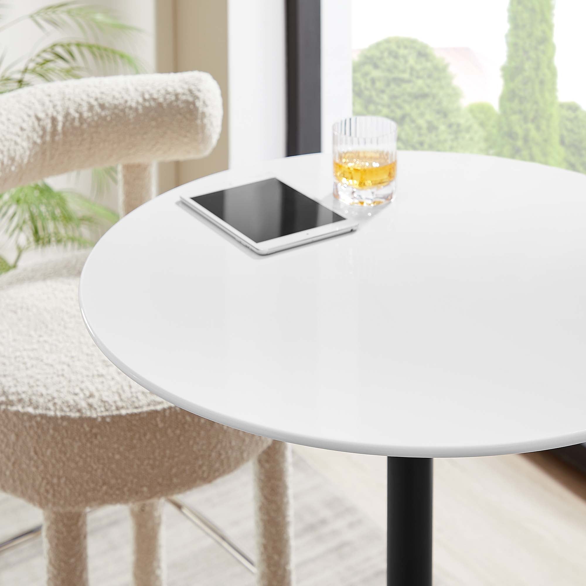 Modway Lippa 28" Round Wood Bar Table