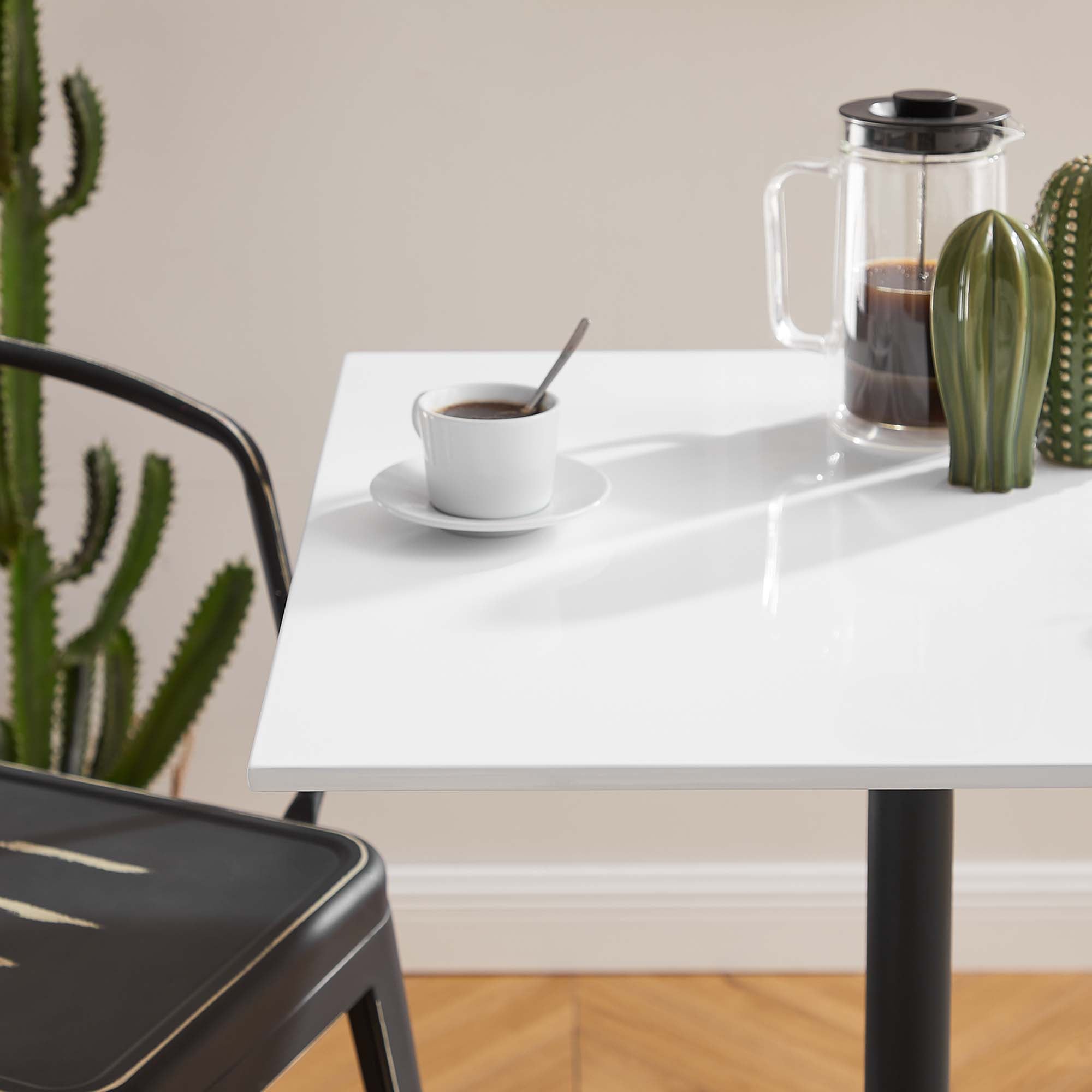 Modway Lippa 28" Square Wood Bar Table