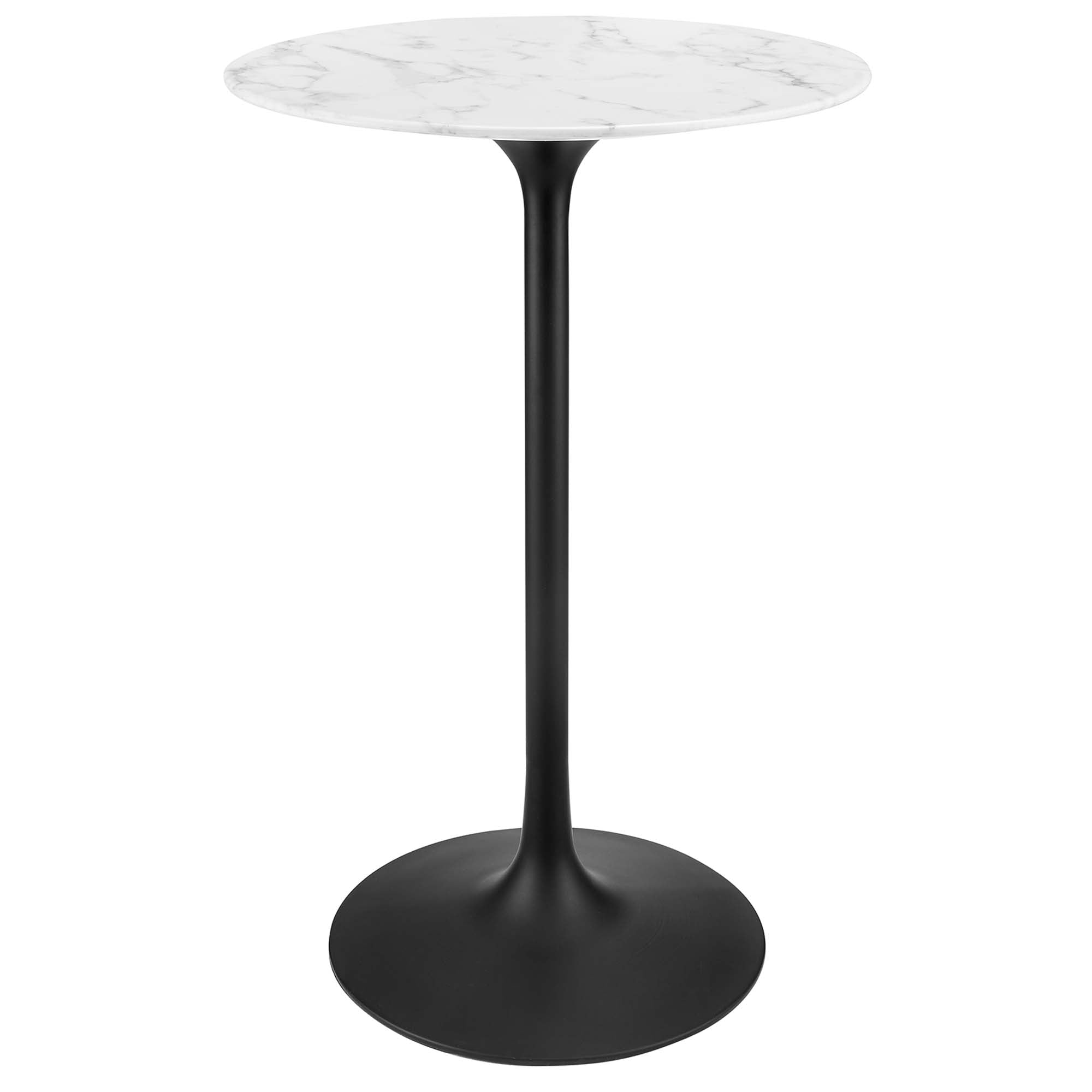 Modway Lippa 28" Round Faux Marble Bar Table