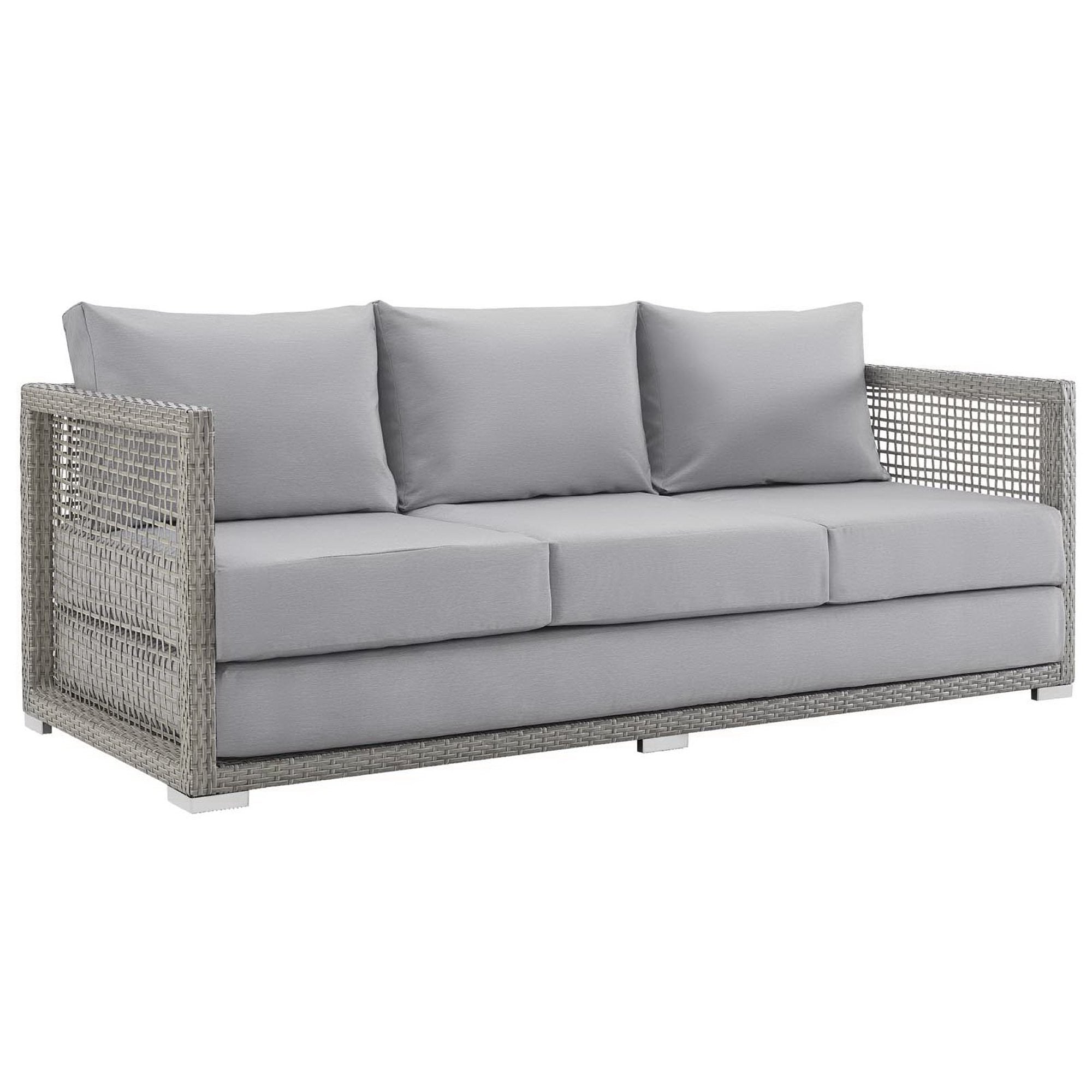 Modway Aura 6 Piece Outdoor Patio Wicker Rattan Set