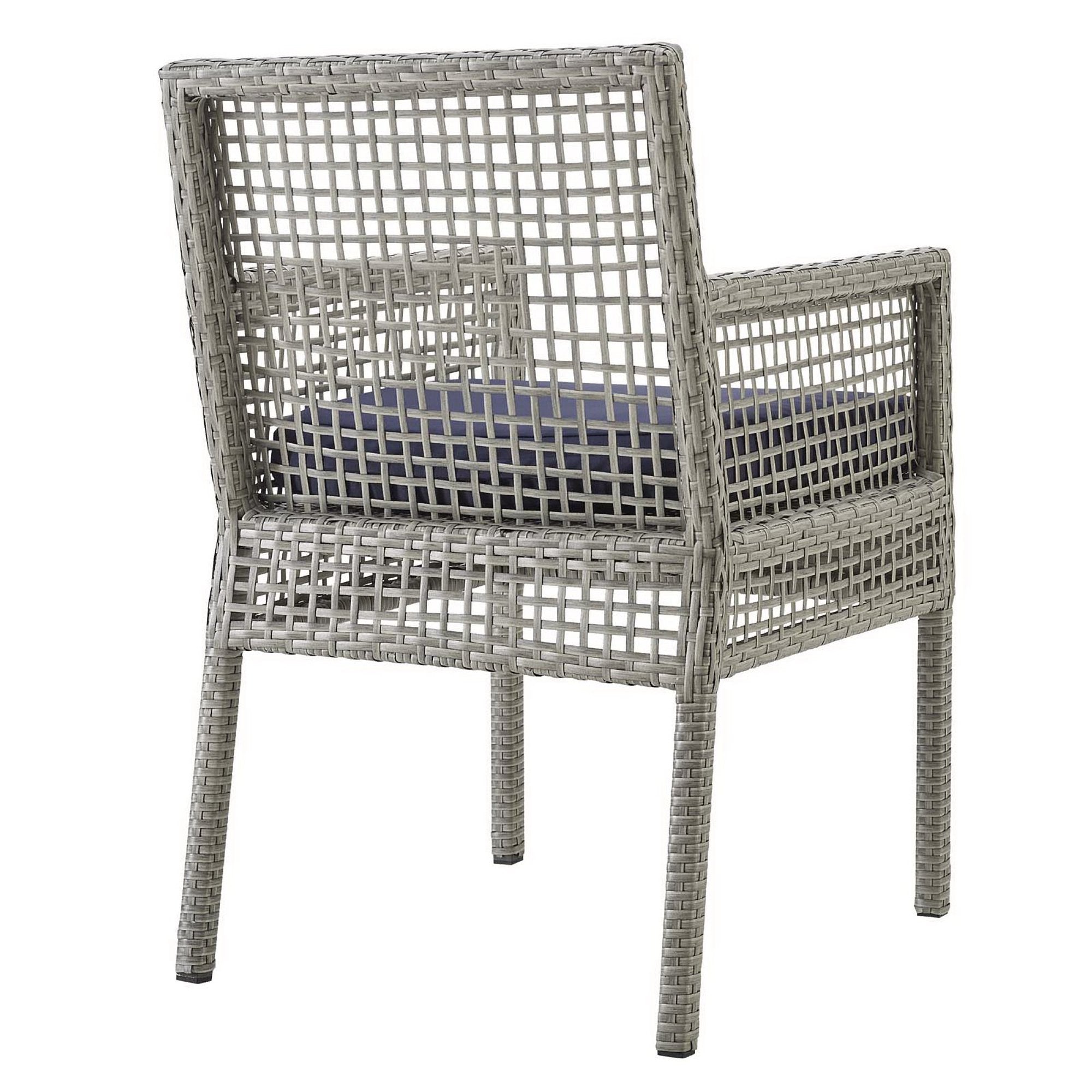 Modway Aura Outdoor Patio Wicker Rattan Dining Armchair Set of 2