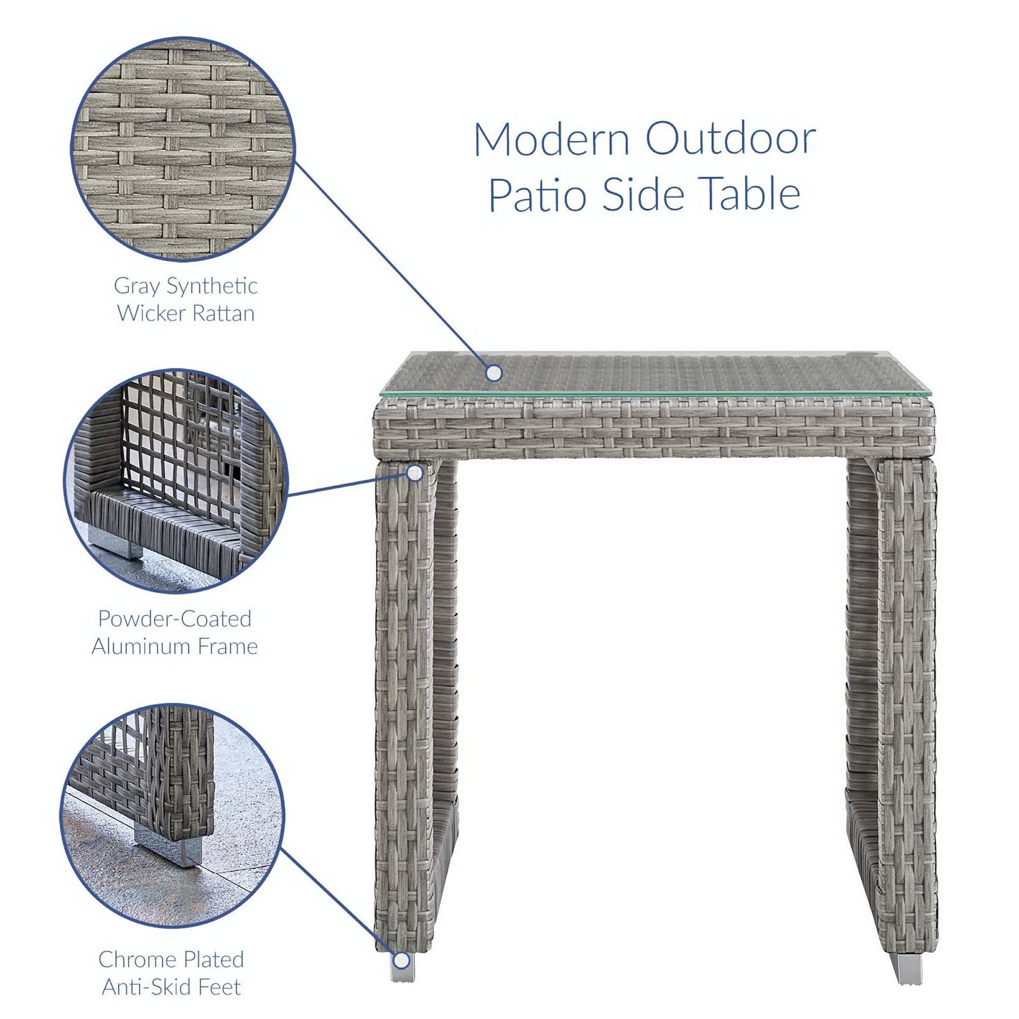 Modway Aura 3 Piece Outdoor Patio Wicker Rattan Set