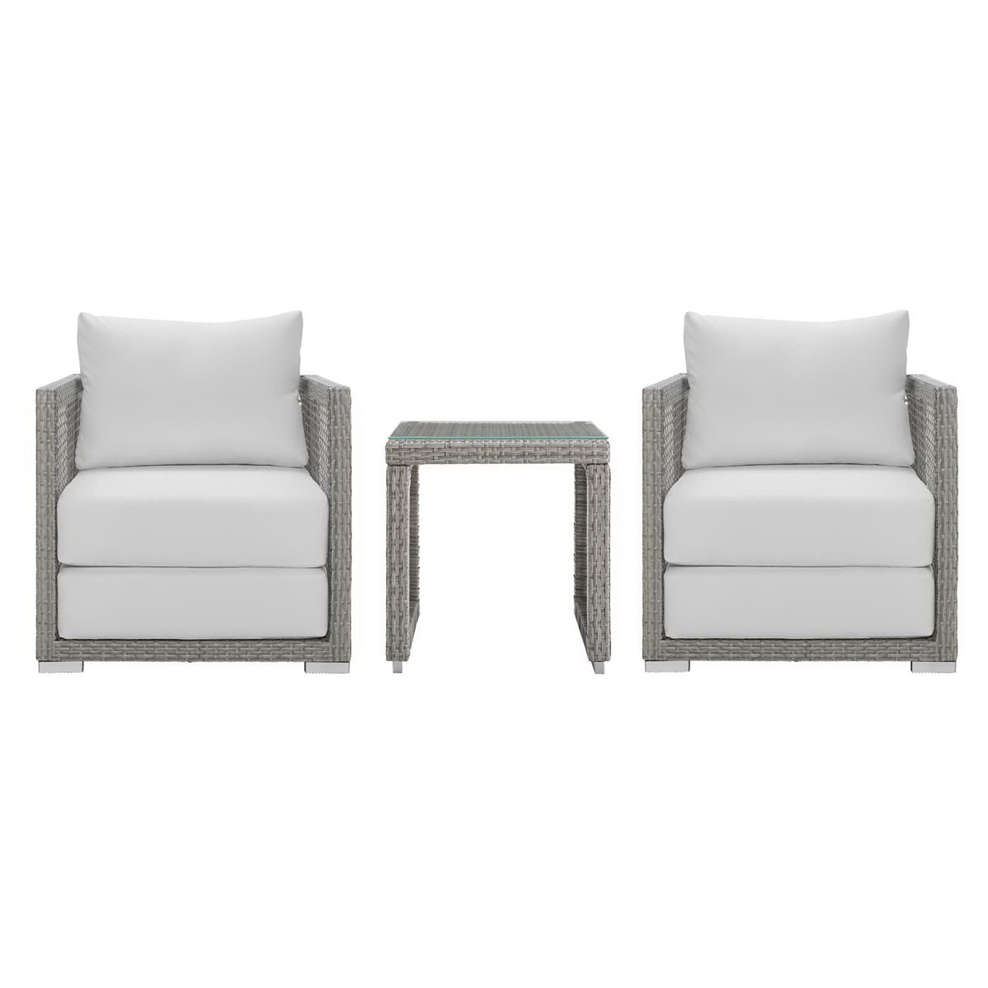 Modway Aura 3 Piece Outdoor Patio Wicker Rattan Set