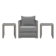 Modway Aura 3 Piece Outdoor Patio Wicker Rattan Set