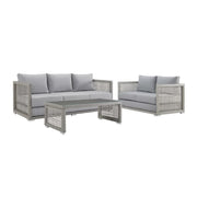 Modway Aura 3 Piece Outdoor Patio Wicker Rattan Set