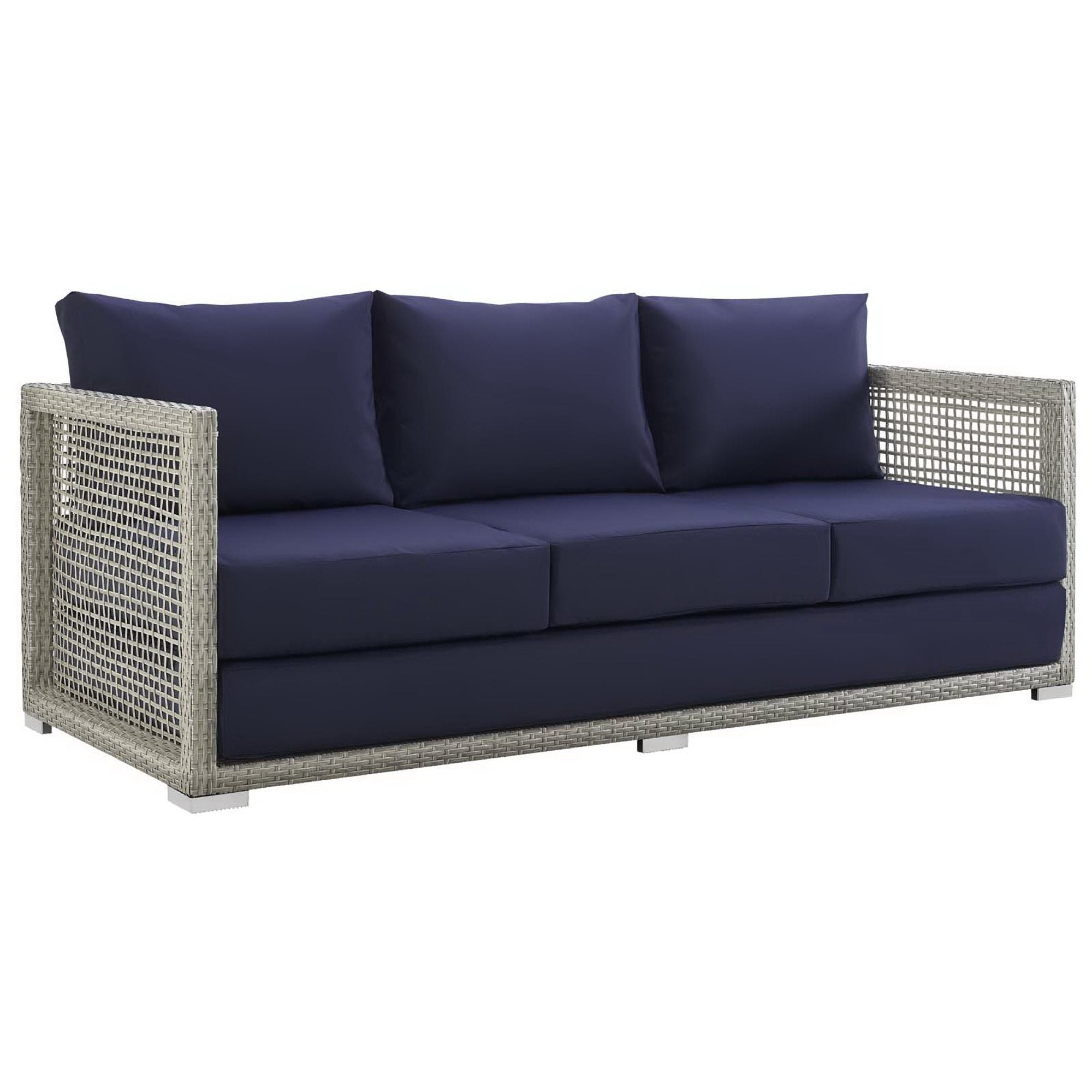 Modway Aura 3 Piece Outdoor Patio Wicker Rattan Set