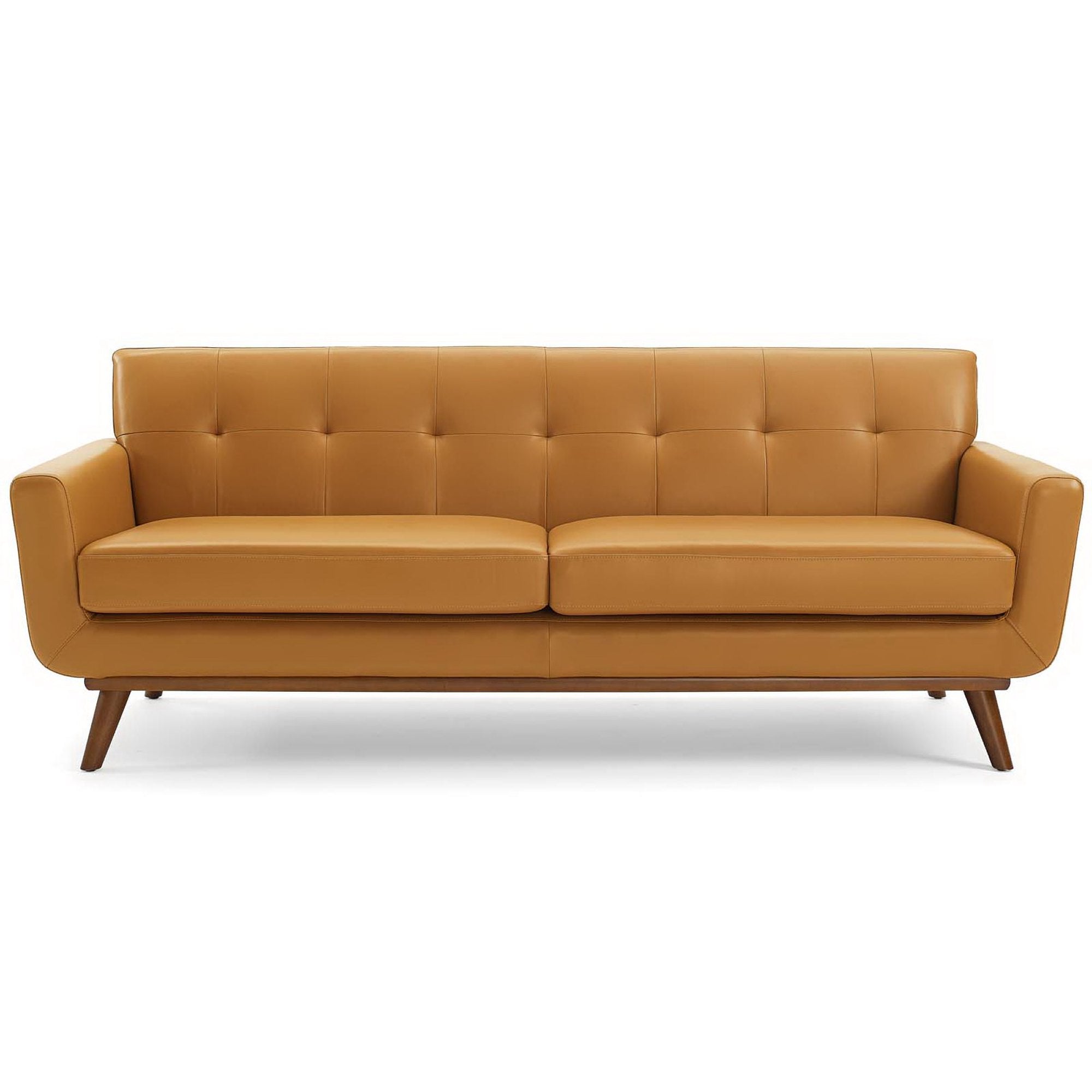 Modway Engage Top-Grain Leather Living Room Lounge Sofa