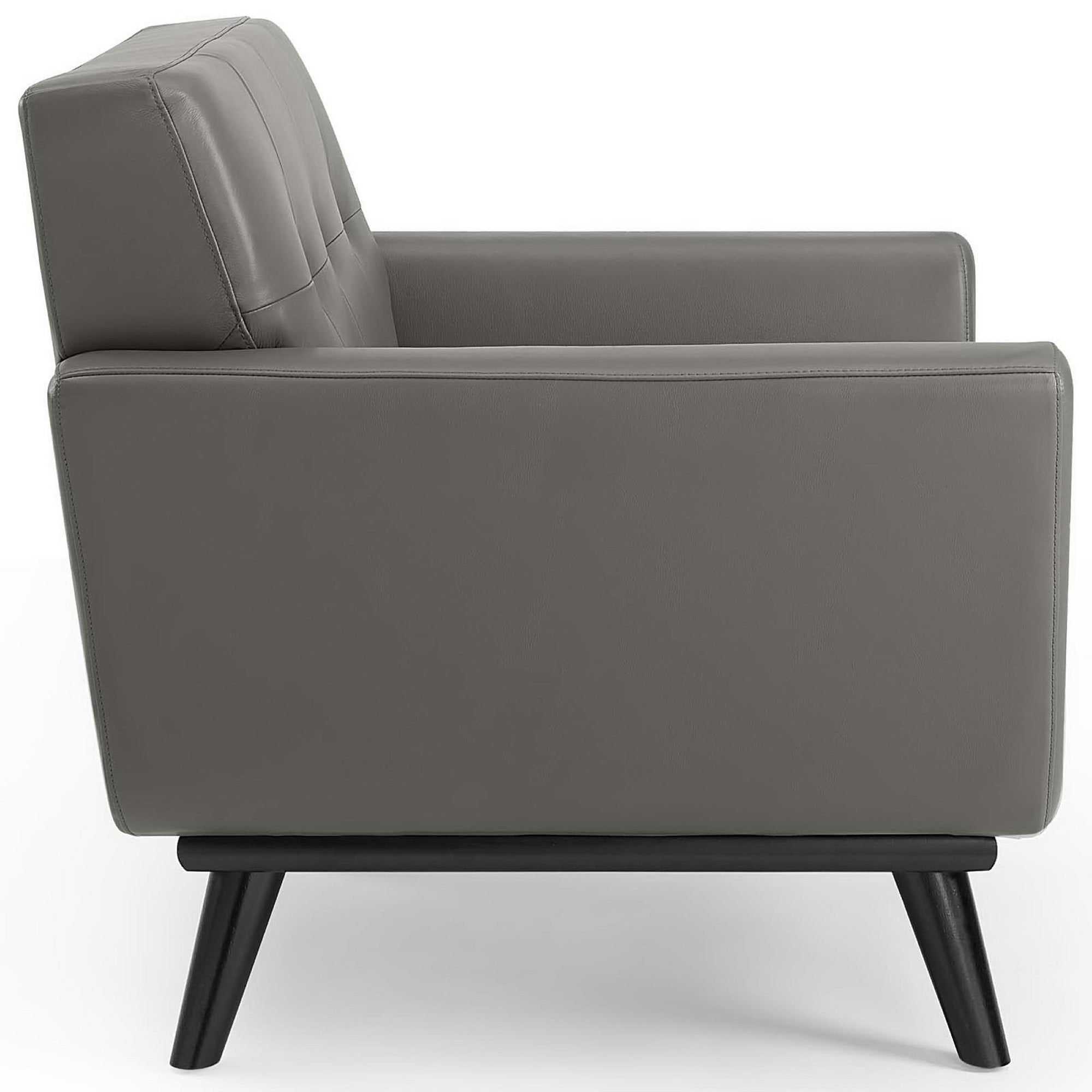 Modway Engage Top-Grain Leather Living Room Lounge Accent Armchair