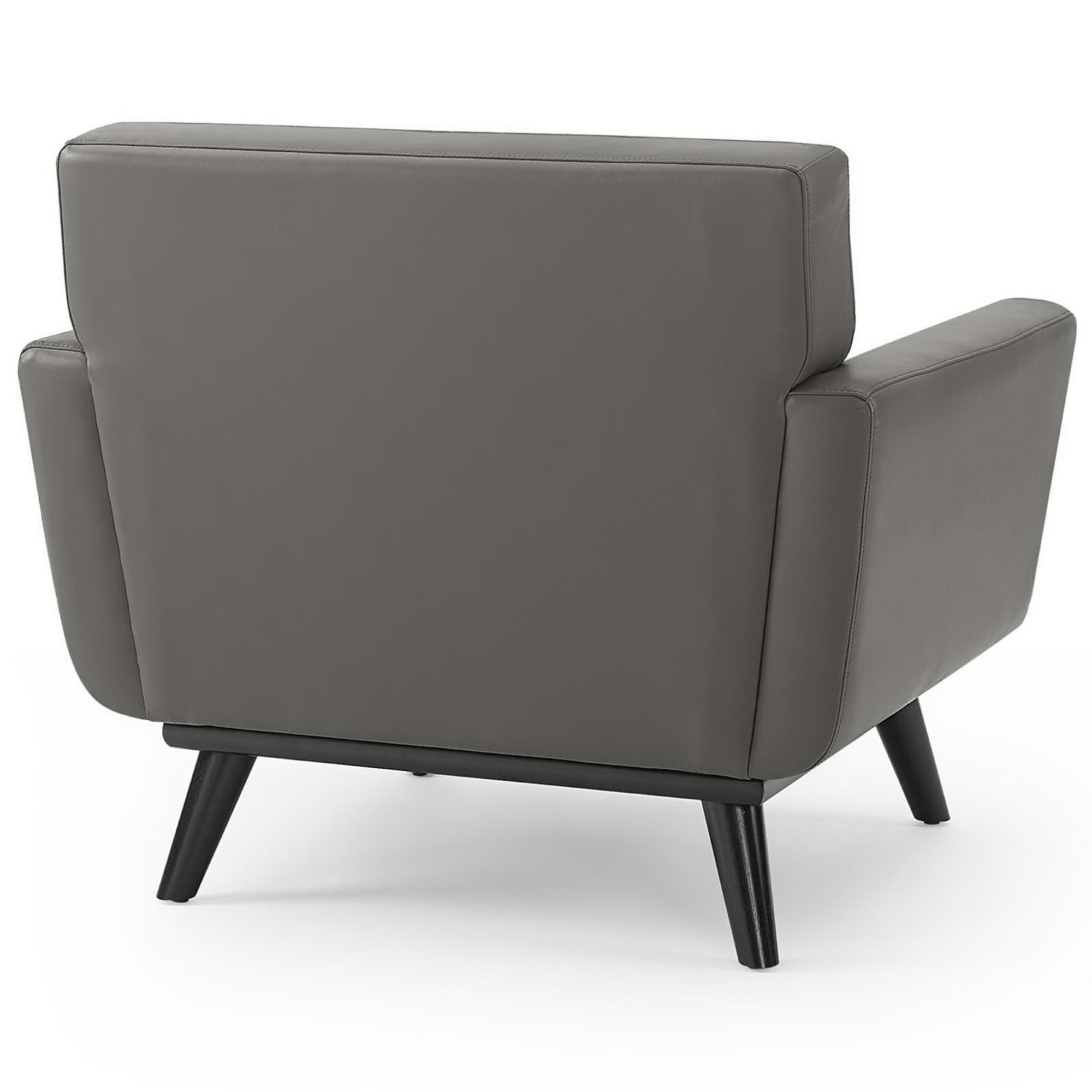 Modway Engage Top-Grain Leather Living Room Lounge Accent Armchair
