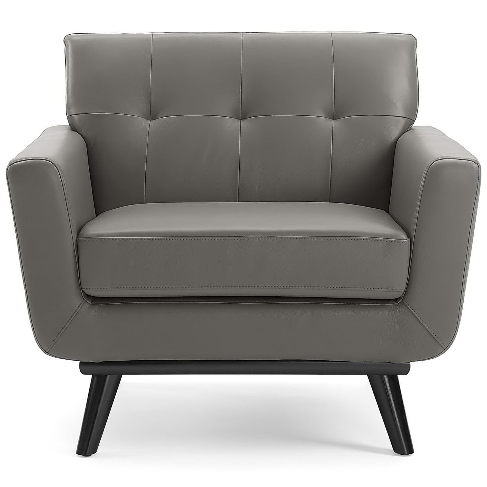 Modway Engage Top-Grain Leather Living Room Lounge Accent Armchair