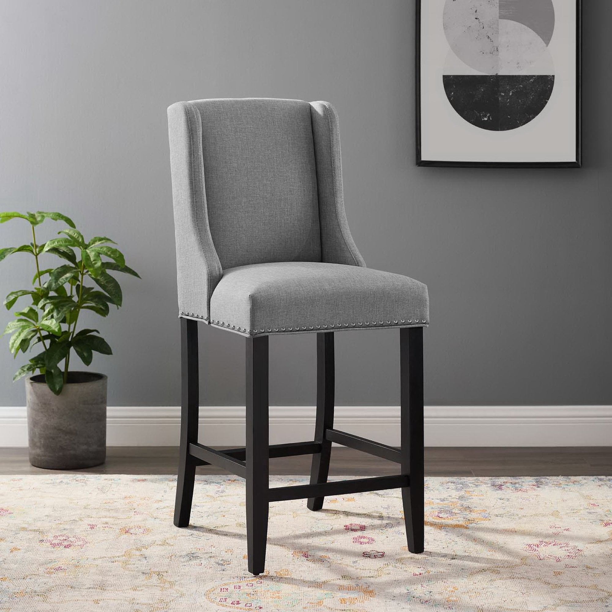 Modway Baron Upholstered Fabric Counter Stool