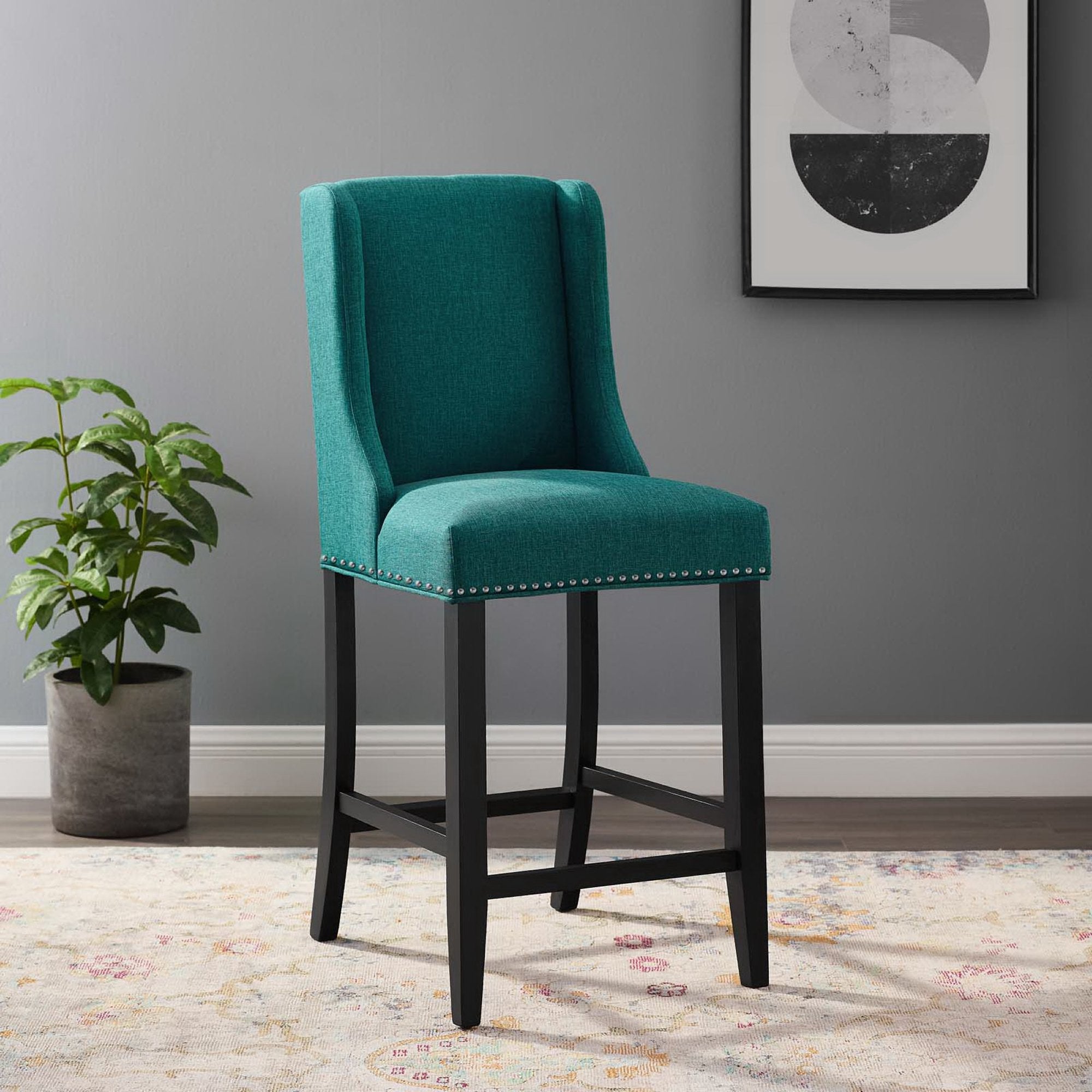 Modway Baron Upholstered Fabric Counter Stool